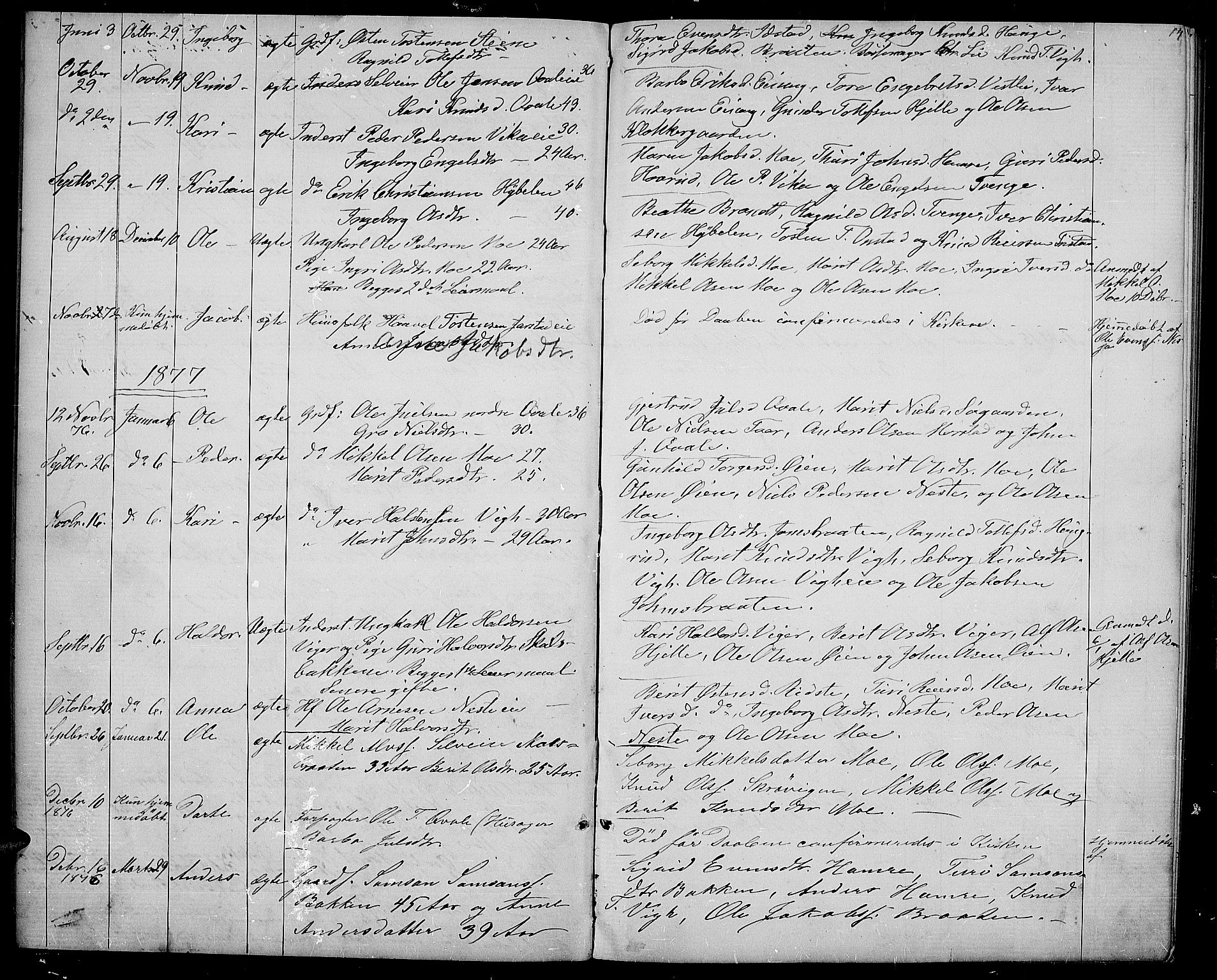 Vestre Slidre prestekontor, SAH/PREST-136/H/Ha/Hab/L0001: Parish register (copy) no. 1, 1869-1882, p. 14