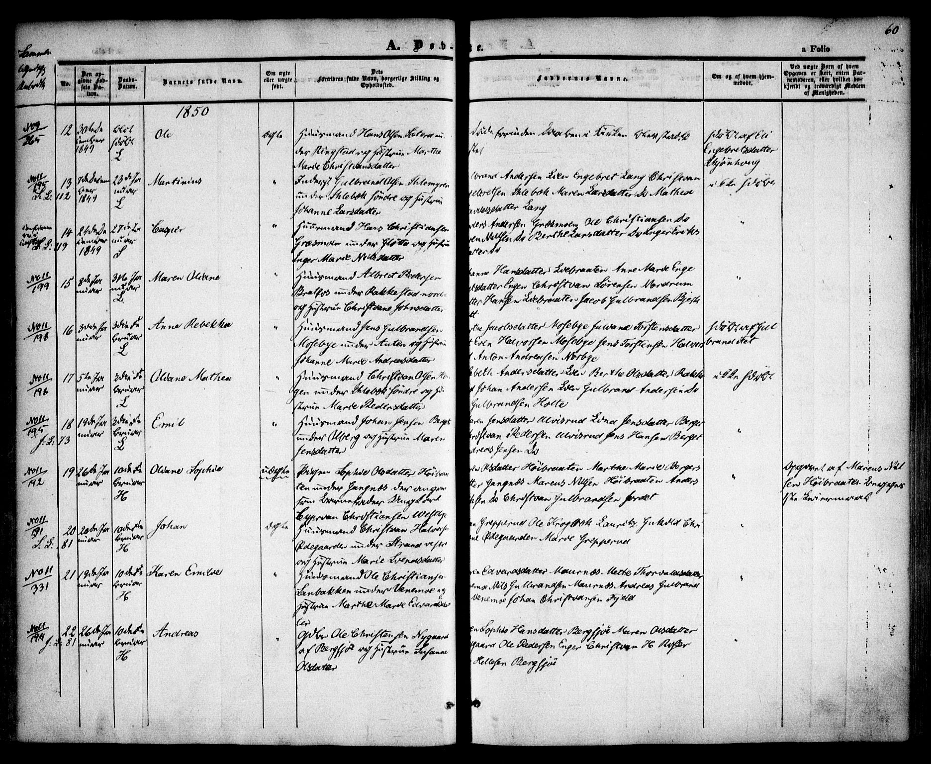 Høland prestekontor Kirkebøker, AV/SAO-A-10346a/F/Fa/L0009: Parish register (official) no. I 9, 1846-1853, p. 60