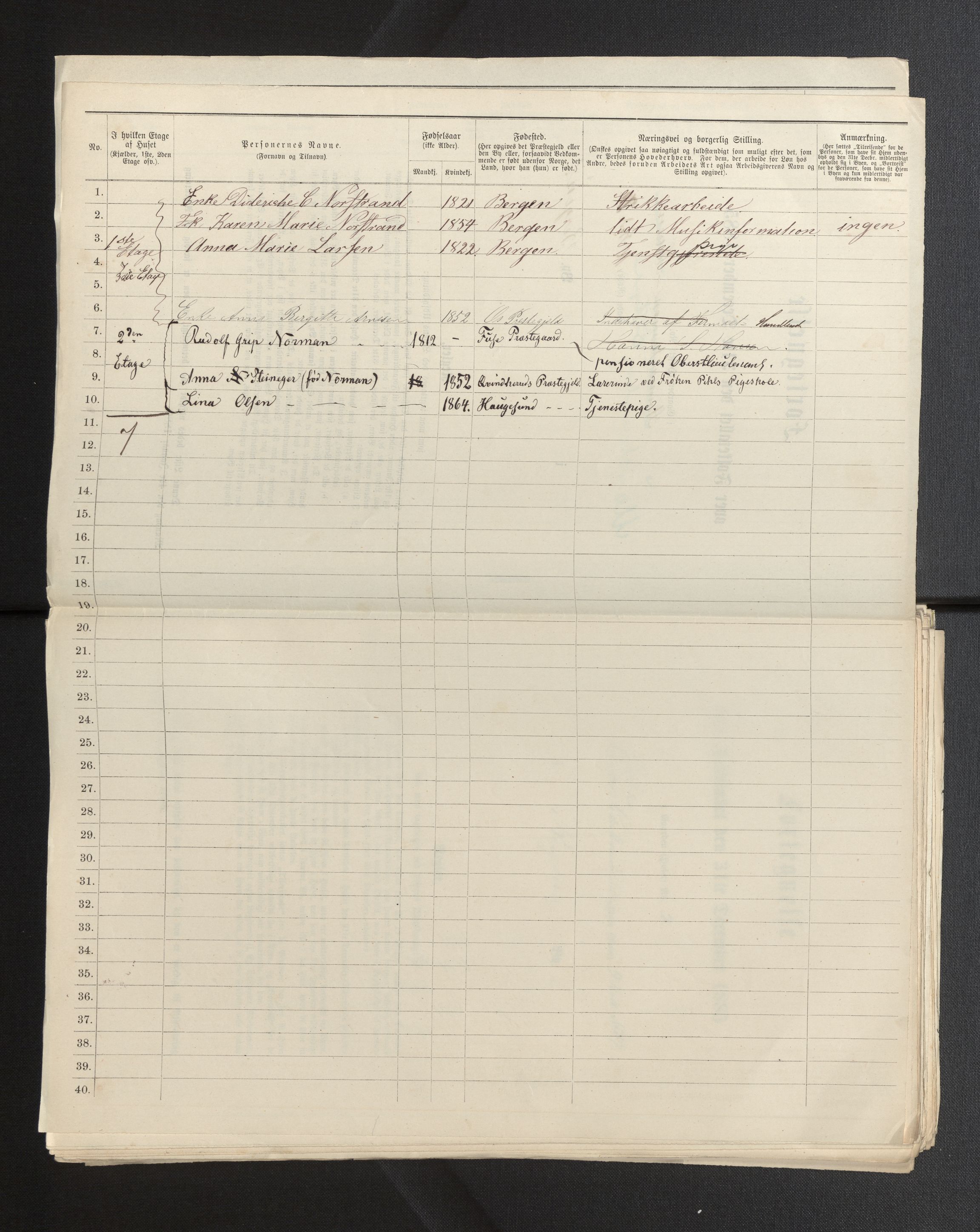 SAB, 1885 census for 1301 Bergen, 1885, p. 3972