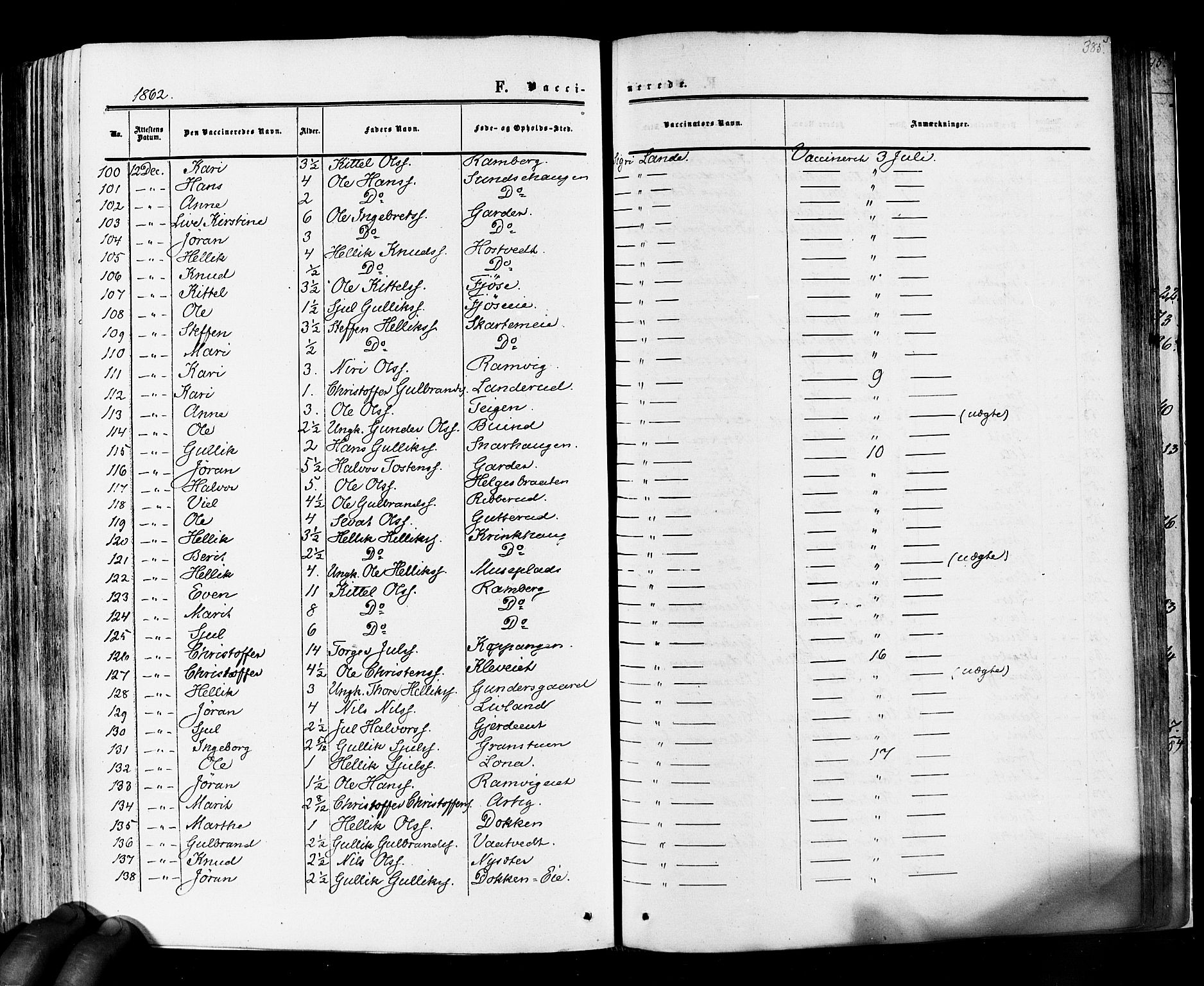 Flesberg kirkebøker, SAKO/A-18/F/Fa/L0007: Parish register (official) no. I 7, 1861-1878, p. 385
