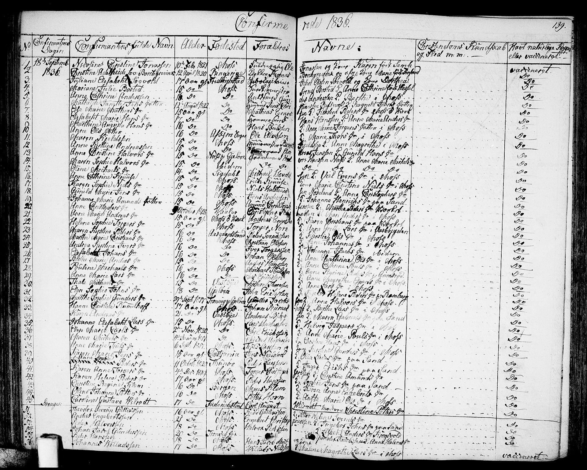 Moss prestekontor Kirkebøker, AV/SAO-A-2003/G/Ga/L0001: Parish register (copy) no. I 1, 1835-1851, p. 139