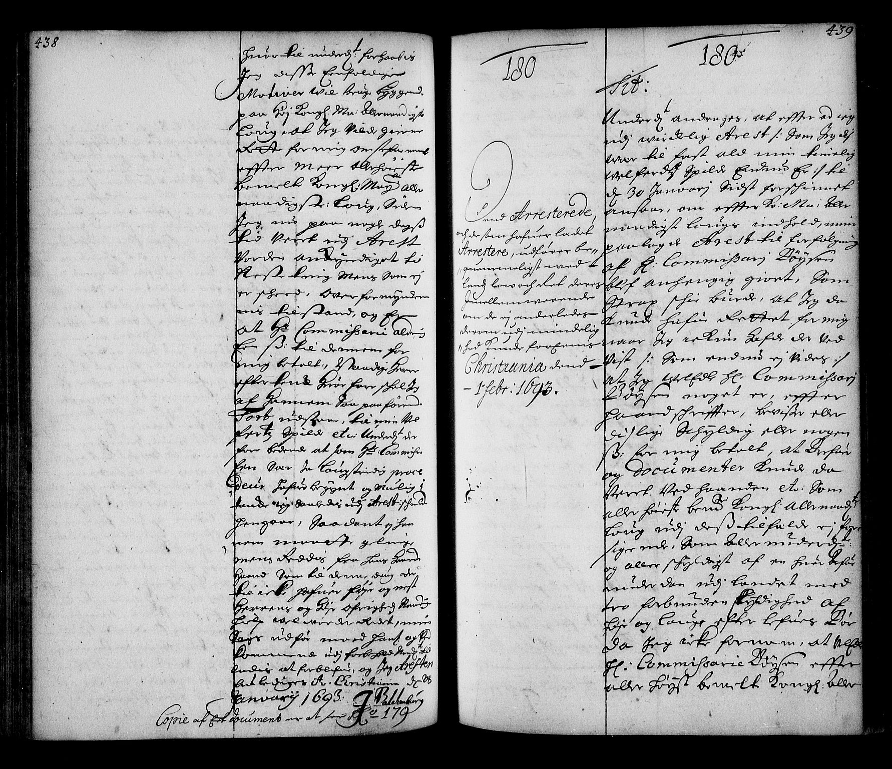 Stattholderembetet 1572-1771, AV/RA-EA-2870/Ae/L0010: Supplikasjons- og resolusjonsprotokoll, 1692-1693, p. 438-439