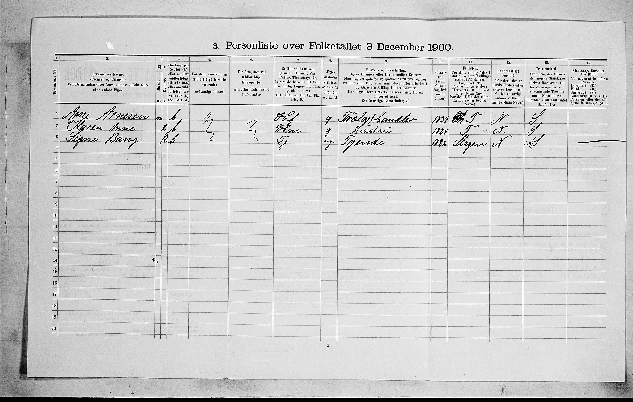 SAO, 1900 census for Kristiania, 1900, p. 32704