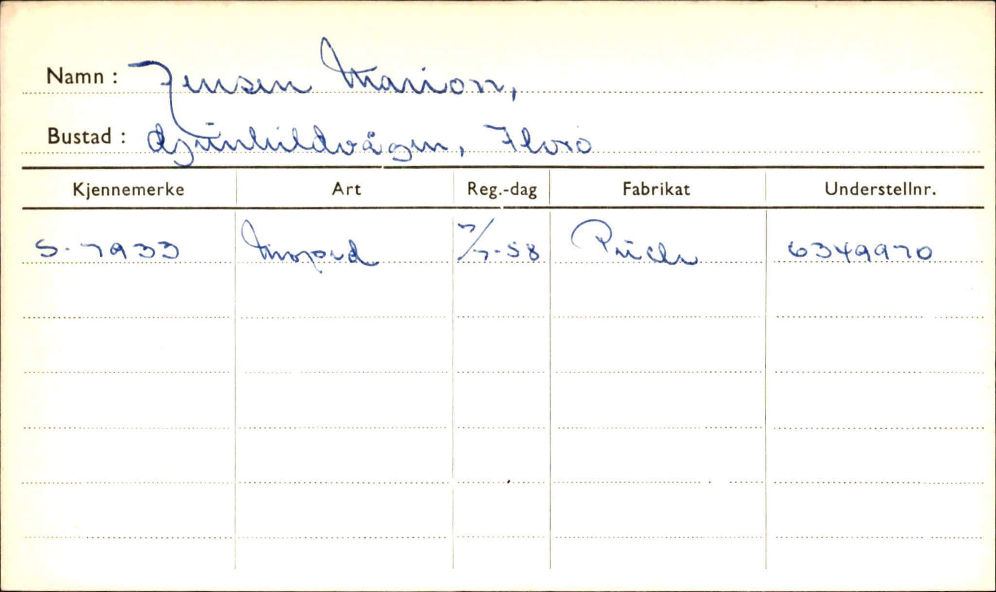 Statens vegvesen, Sogn og Fjordane vegkontor, SAB/A-5301/4/F/L0001A: Eigarregister Fjordane til 1.6.1961, 1930-1961, p. 945