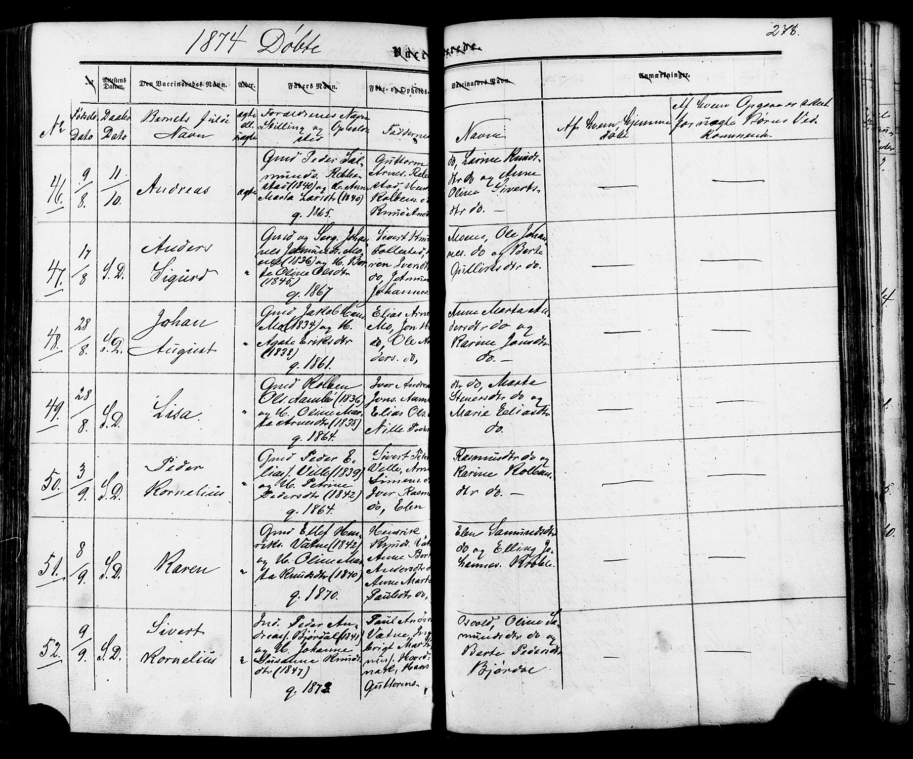 Ministerialprotokoller, klokkerbøker og fødselsregistre - Møre og Romsdal, AV/SAT-A-1454/513/L0175: Parish register (official) no. 513A02, 1856-1877, p. 278