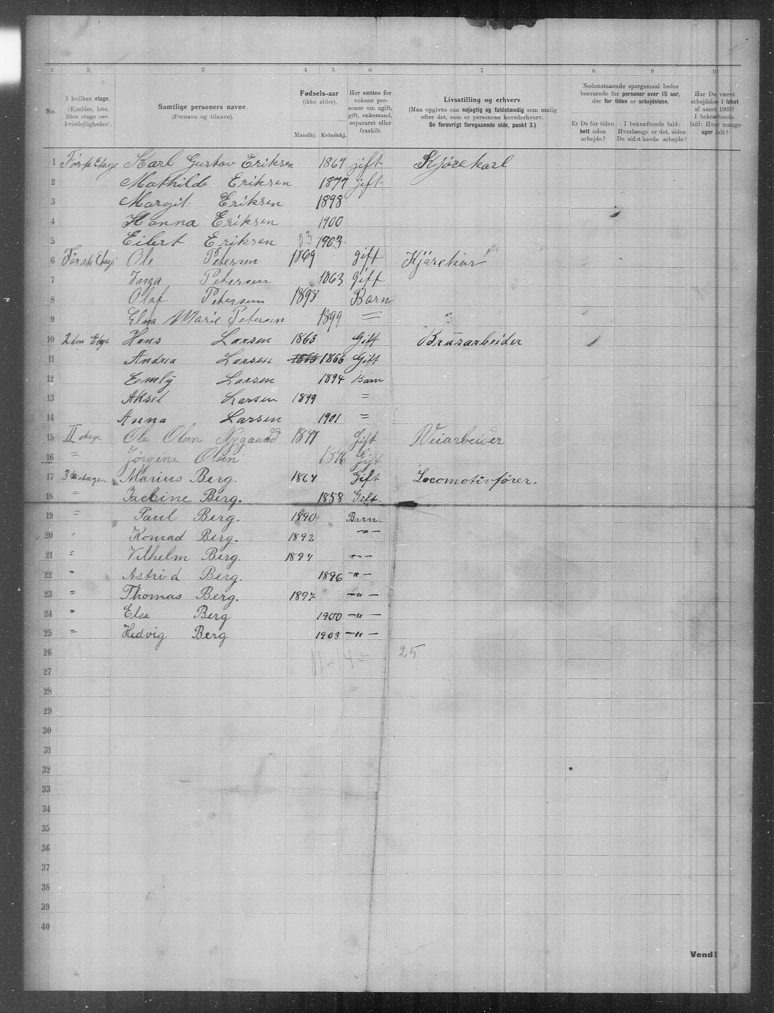 OBA, Municipal Census 1903 for Kristiania, 1903, p. 2966