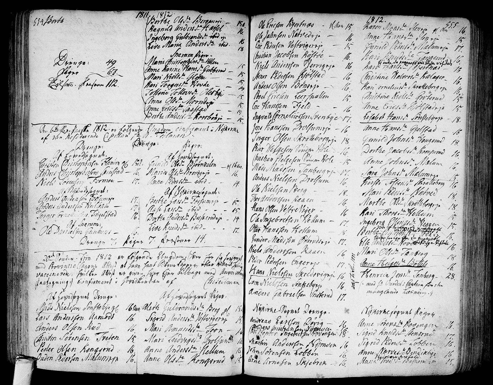 Modum kirkebøker, AV/SAKO-A-234/F/Fa/L0003: Parish register (official) no. 3, 1783-1819, p. 554-555