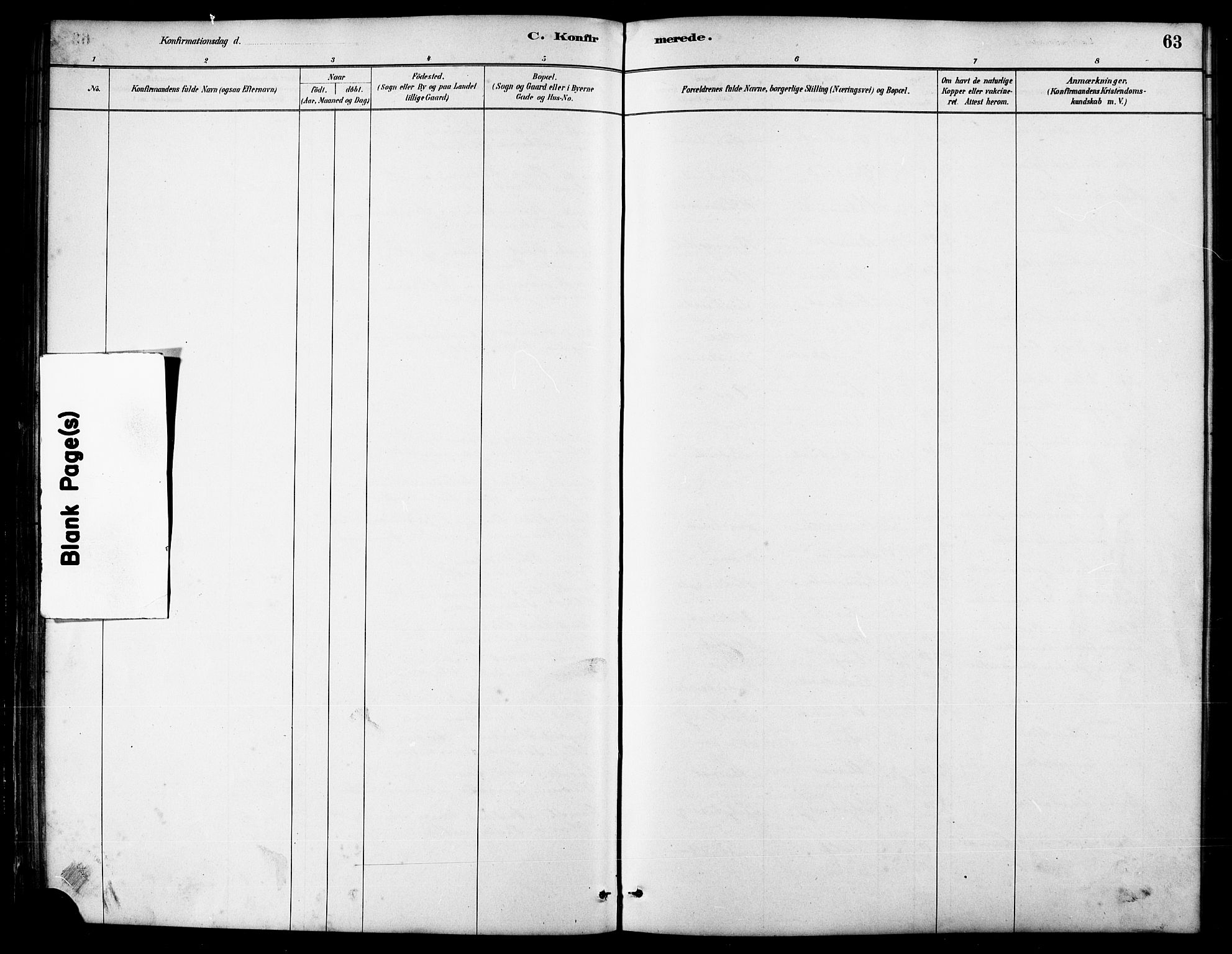 Ministerialprotokoller, klokkerbøker og fødselsregistre - Møre og Romsdal, SAT/A-1454/521/L0302: Parish register (copy) no. 521C03, 1882-1907, p. 63