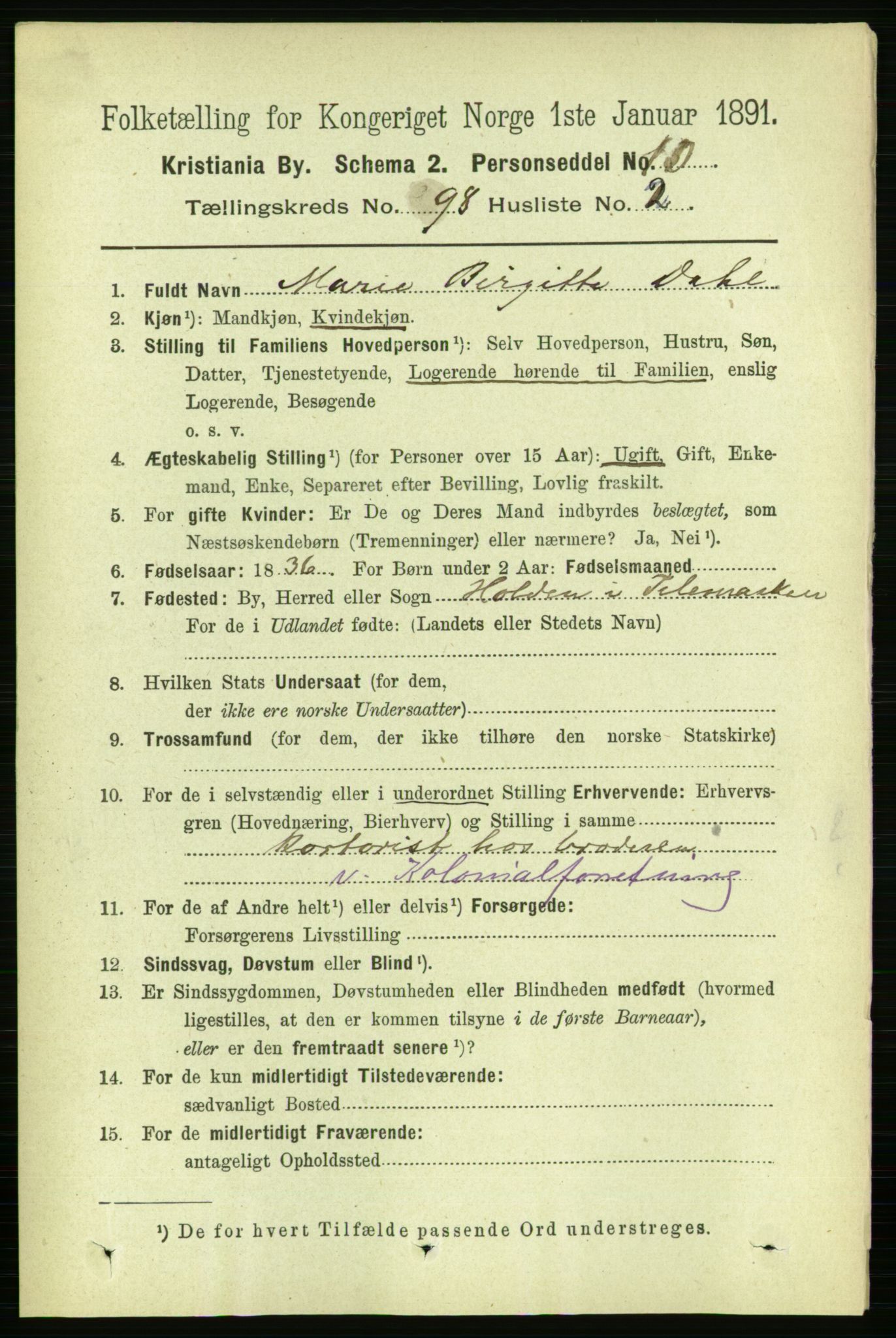 RA, 1891 census for 0301 Kristiania, 1891, p. 47743