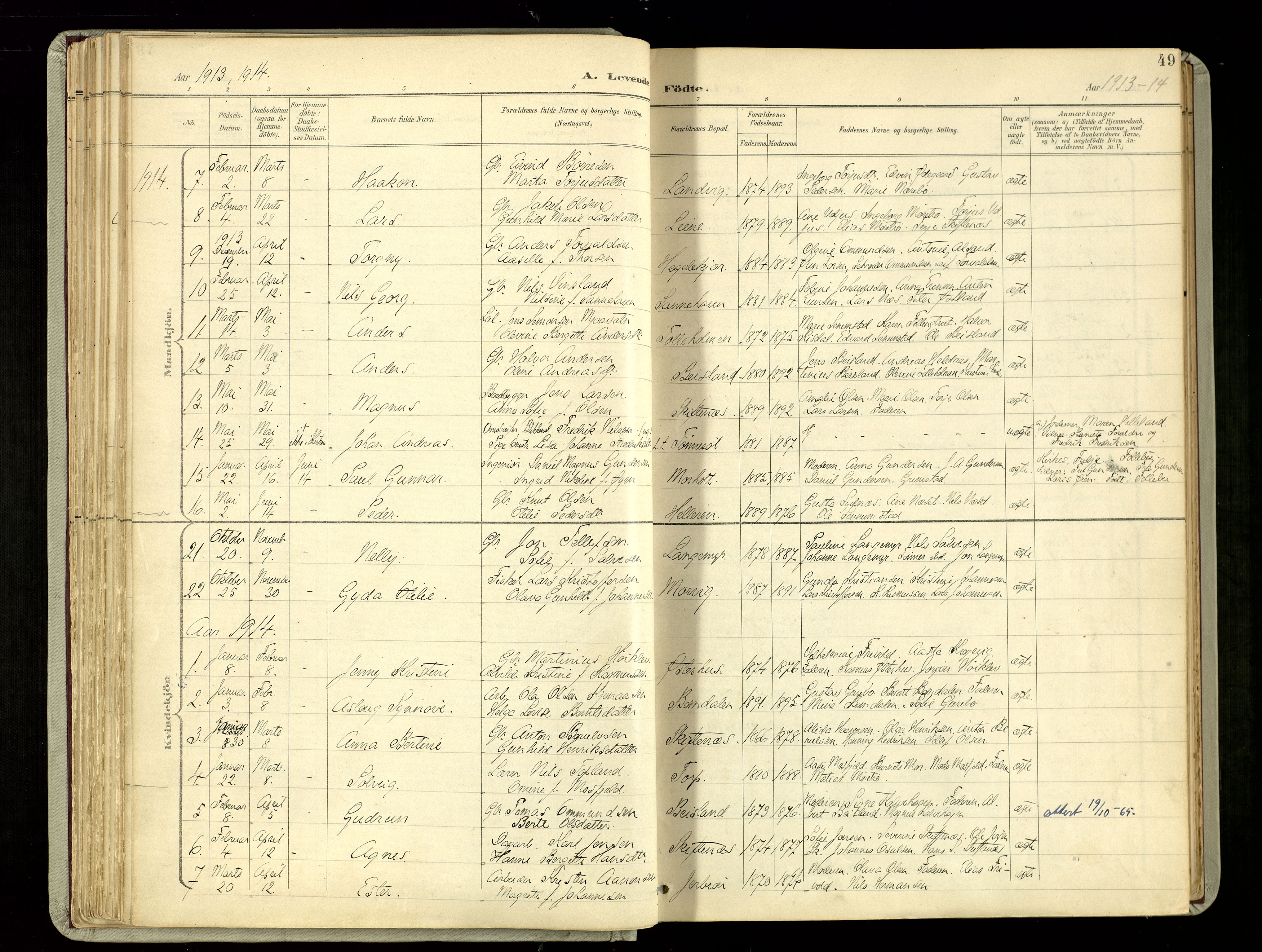 Hommedal sokneprestkontor, SAK/1111-0023/F/Fa/Fab/L0007: Parish register (official) no. A 7, 1898-1924, p. 49