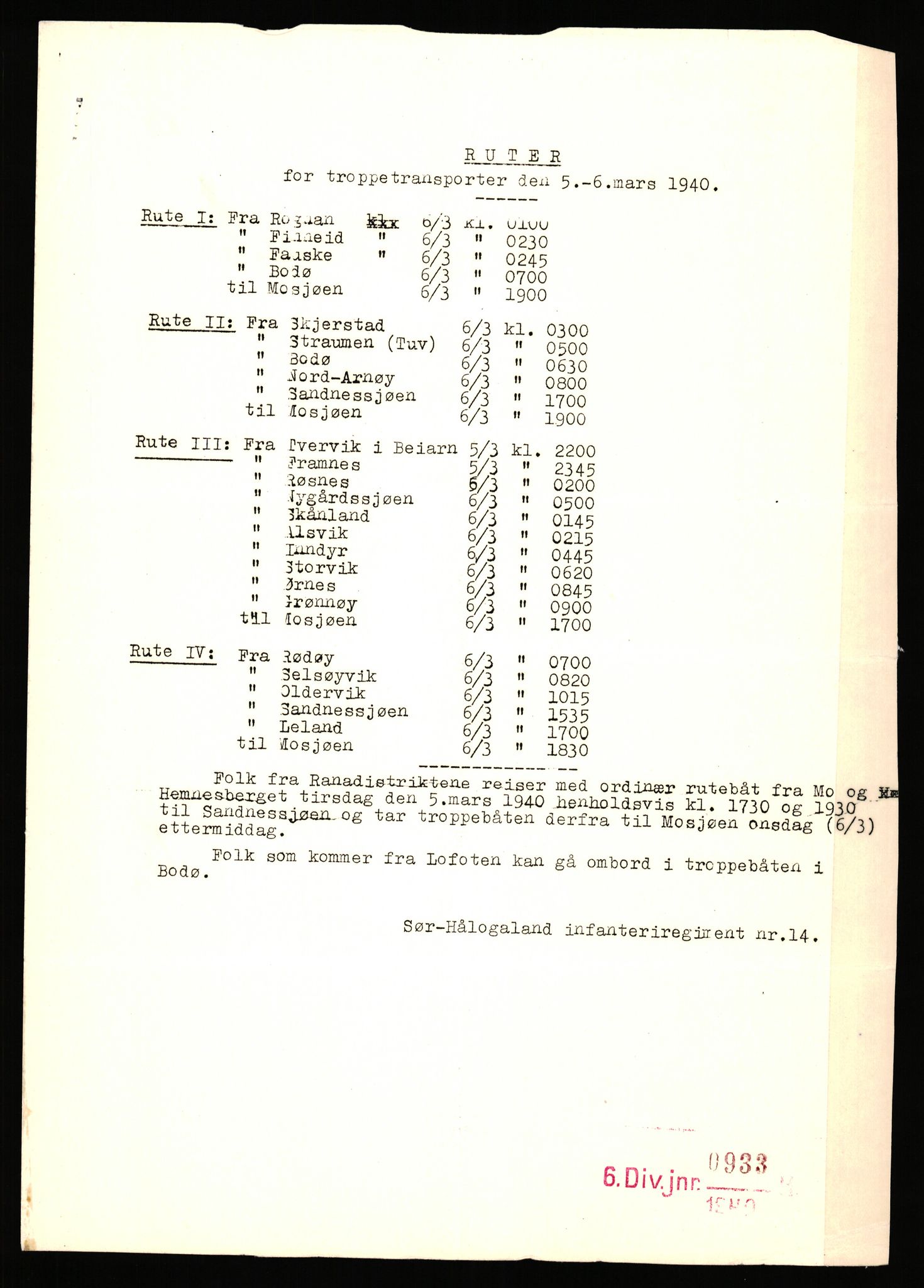 Forsvaret, Forsvarets krigshistoriske avdeling, AV/RA-RAFA-2017/Y/Yb/L0140: II-C-11-611-620  -  6. Divisjon, 1940-1966, p. 107