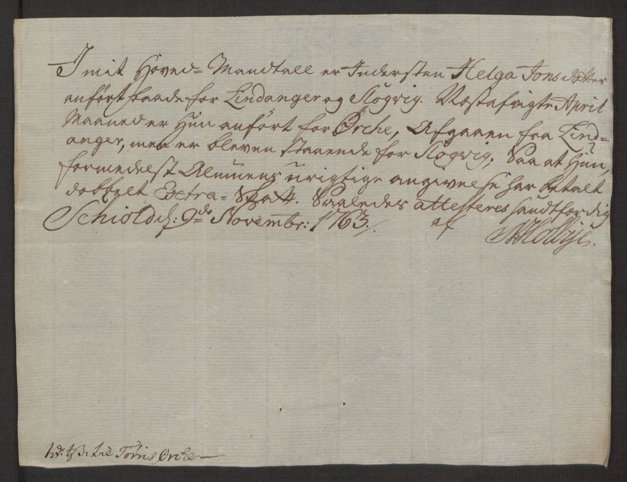 Rentekammeret inntil 1814, Reviderte regnskaper, Hovedkasseregnskaper, AV/RA-EA-4065/Rf/L0072b: Ekstraskatteregnskap, 1762, p. 261