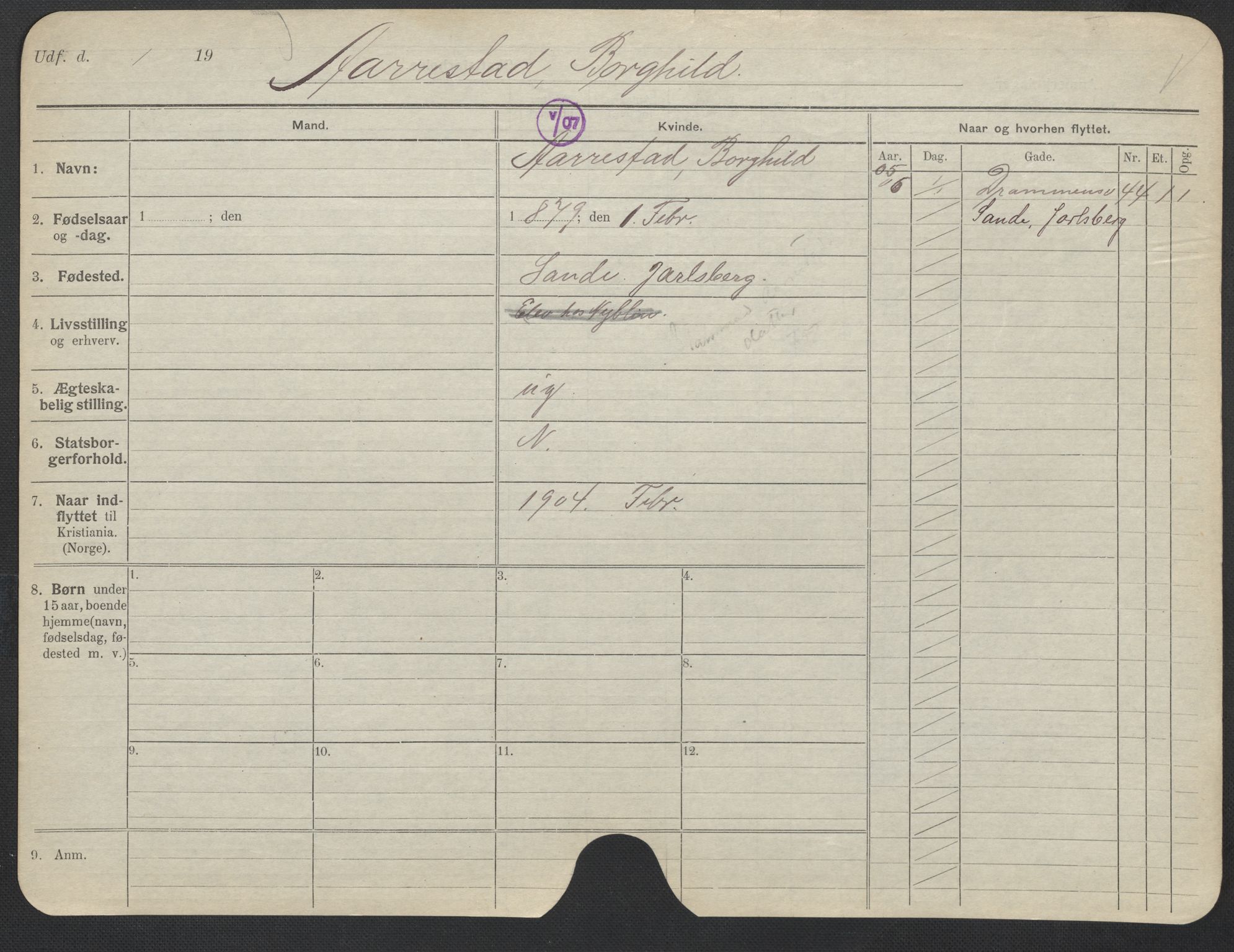 Oslo folkeregister, Registerkort, SAO/A-11715/F/Fa/Fac/L0025: Kvinner, 1906-1914, p. 1226a