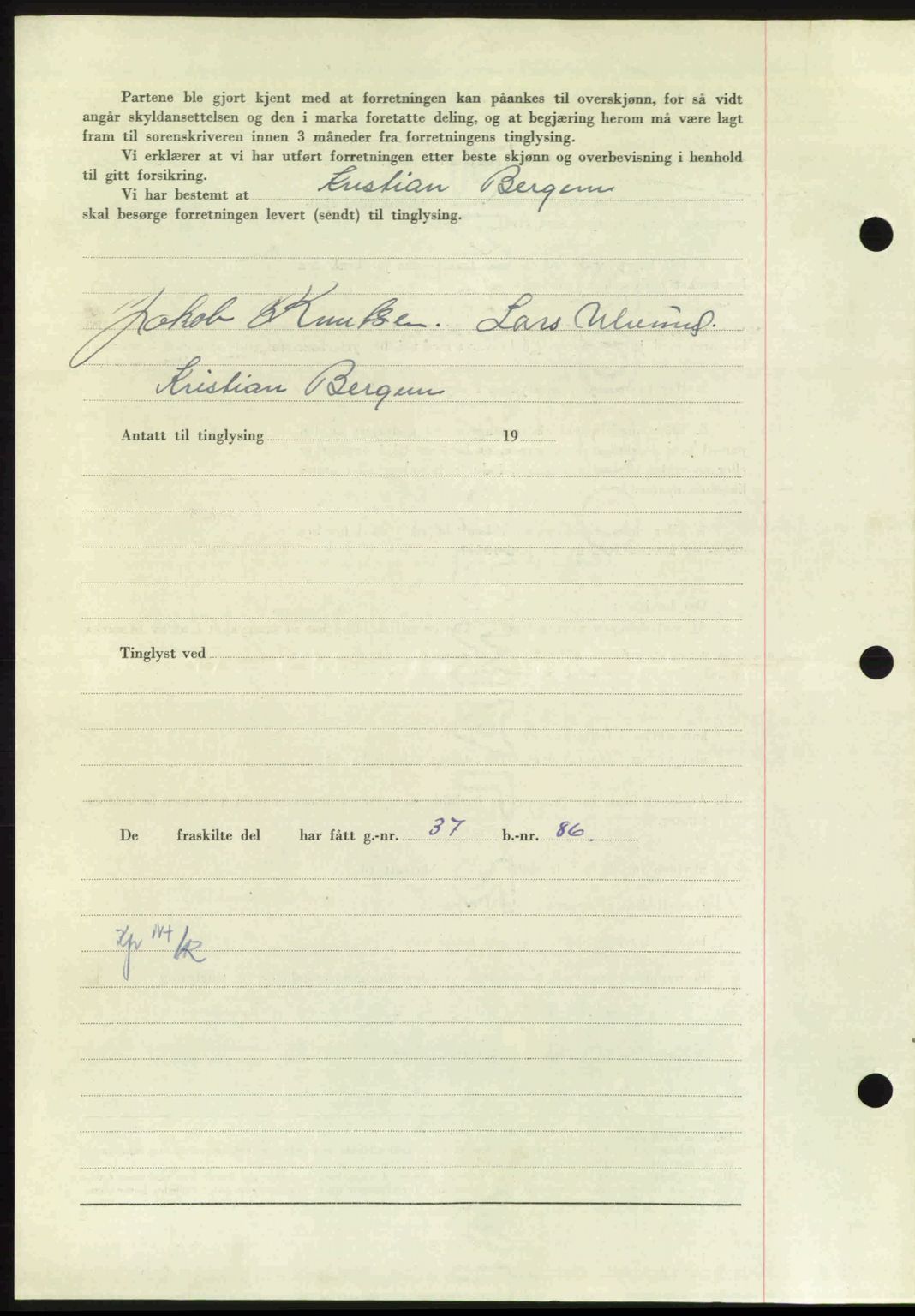 Nordmøre sorenskriveri, AV/SAT-A-4132/1/2/2Ca: Mortgage book no. A106, 1947-1947, Diary no: : 2479/1947