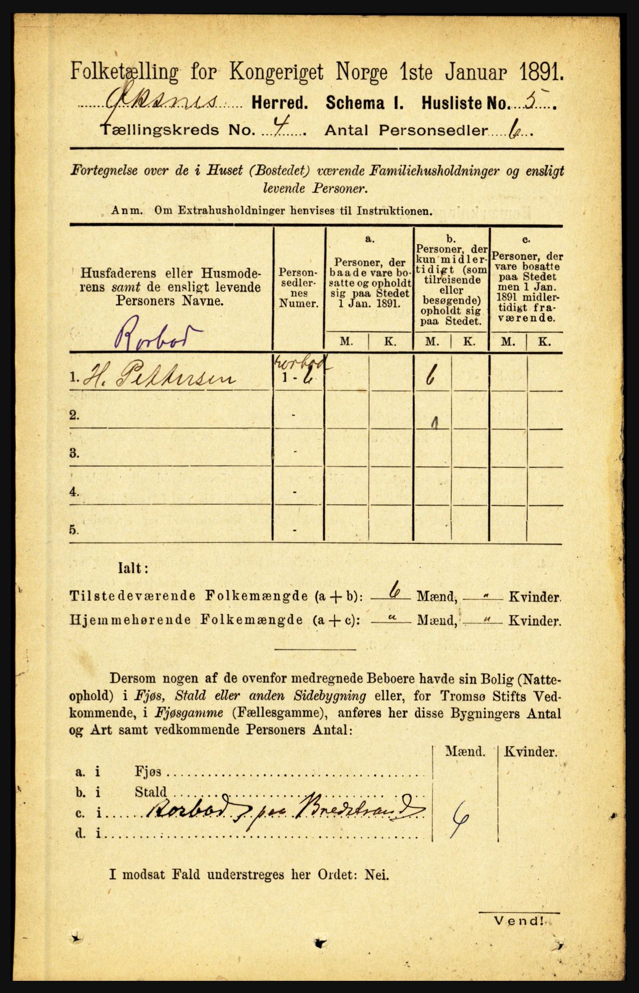 RA, 1891 census for 1868 Øksnes, 1891, p. 1634