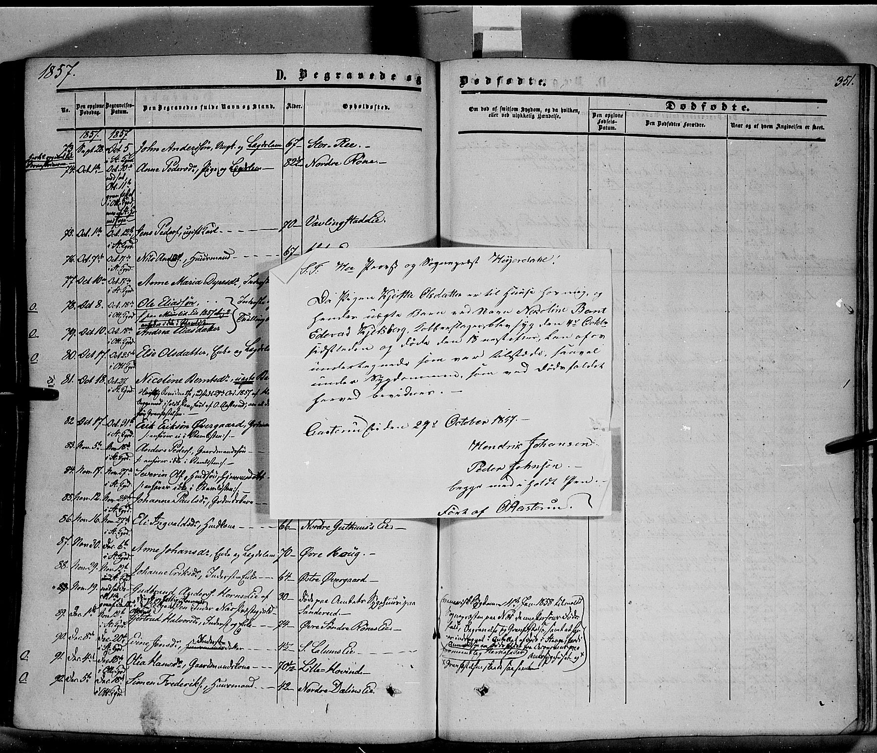 Stange prestekontor, SAH/PREST-002/K/L0012: Parish register (official) no. 12, 1852-1862, p. 351
