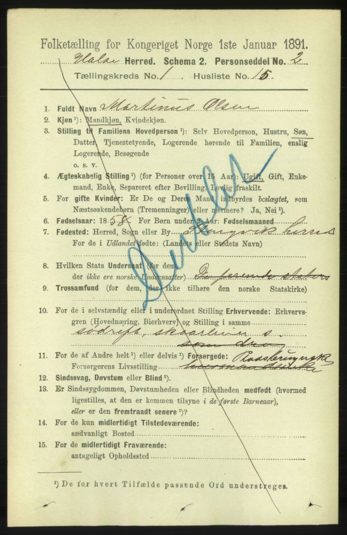 RA, 1891 census for 1571 Halsa, 1891, p. 163