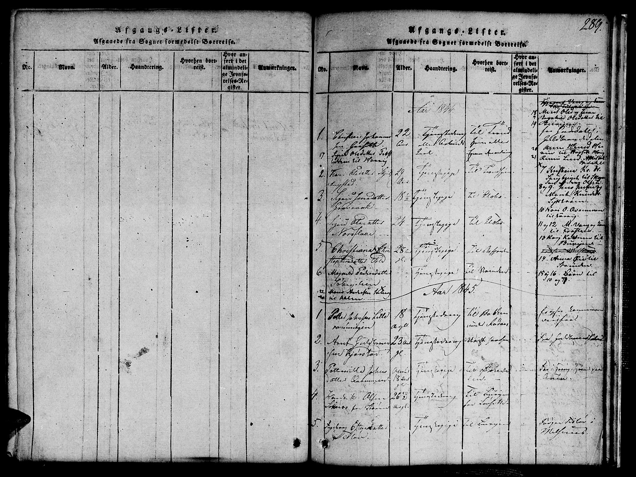 Ministerialprotokoller, klokkerbøker og fødselsregistre - Sør-Trøndelag, SAT/A-1456/691/L1092: Parish register (copy) no. 691C03, 1816-1852, p. 289