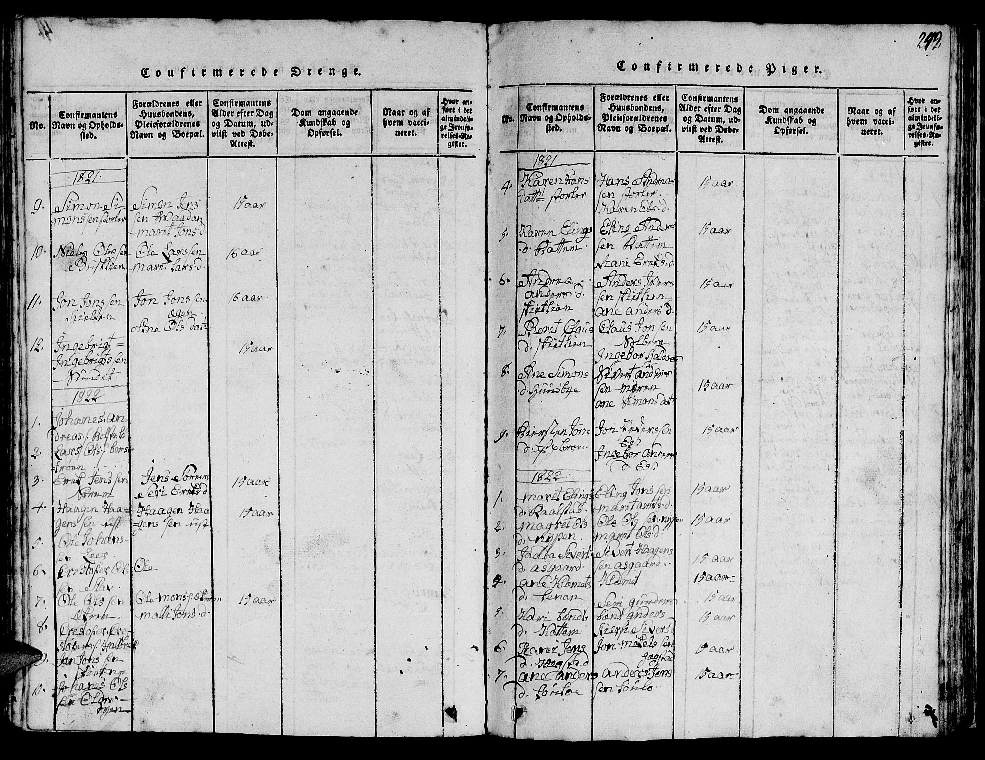 Ministerialprotokoller, klokkerbøker og fødselsregistre - Sør-Trøndelag, SAT/A-1456/613/L0393: Parish register (copy) no. 613C01, 1816-1886, p. 242