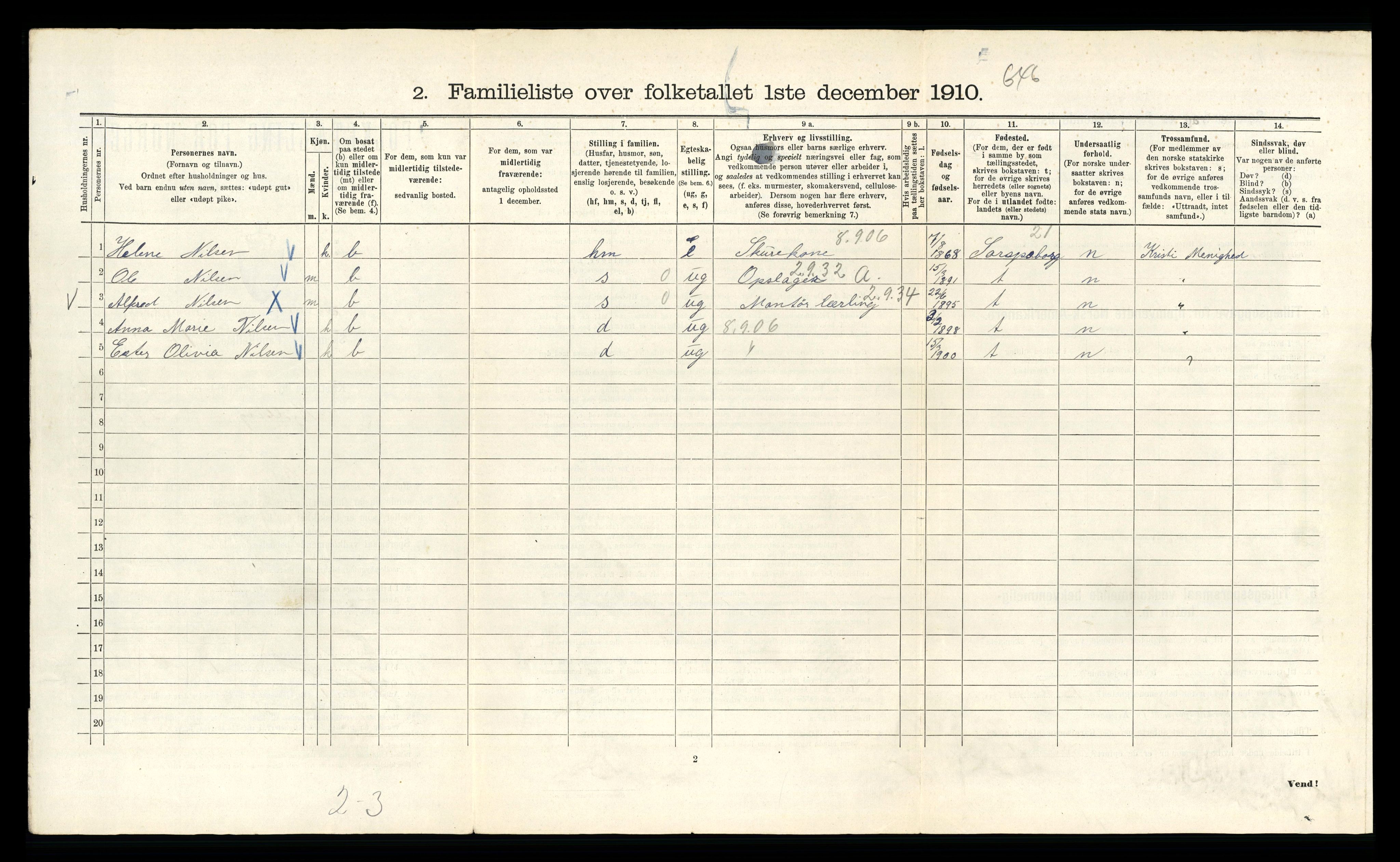 RA, 1910 census for Kristiania, 1910, p. 50736