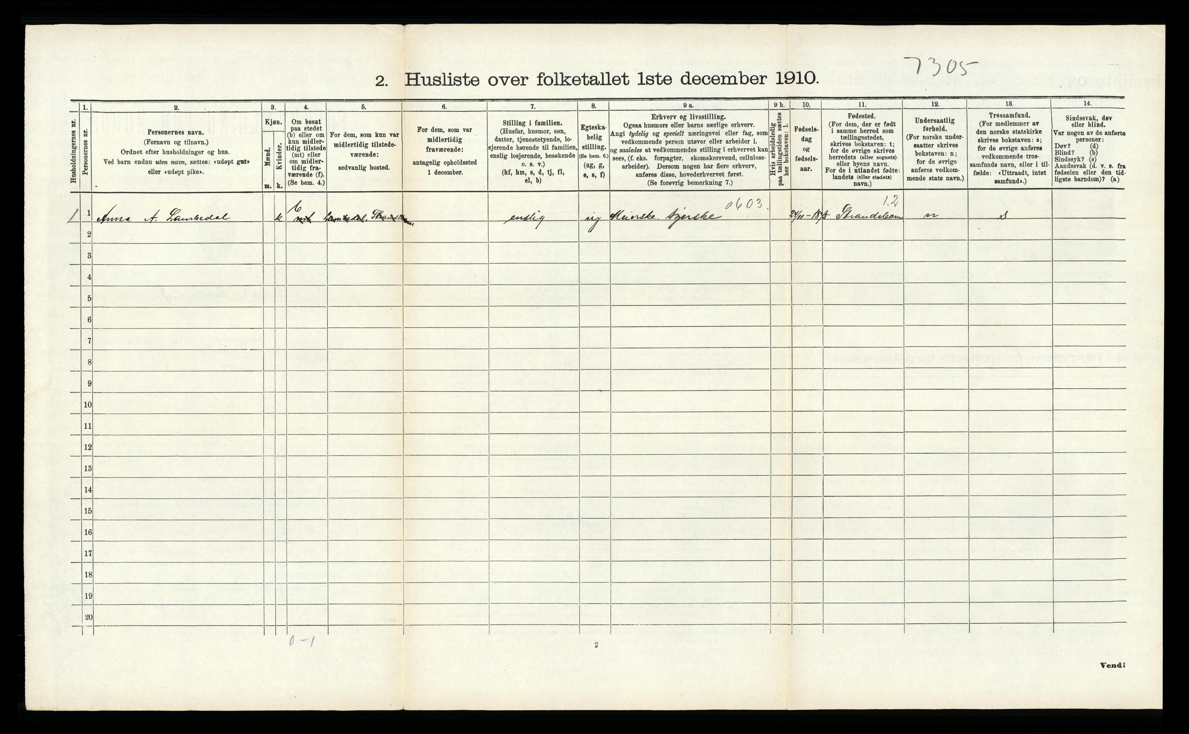 RA, 1910 census for Ullensvang, 1910, p. 2154