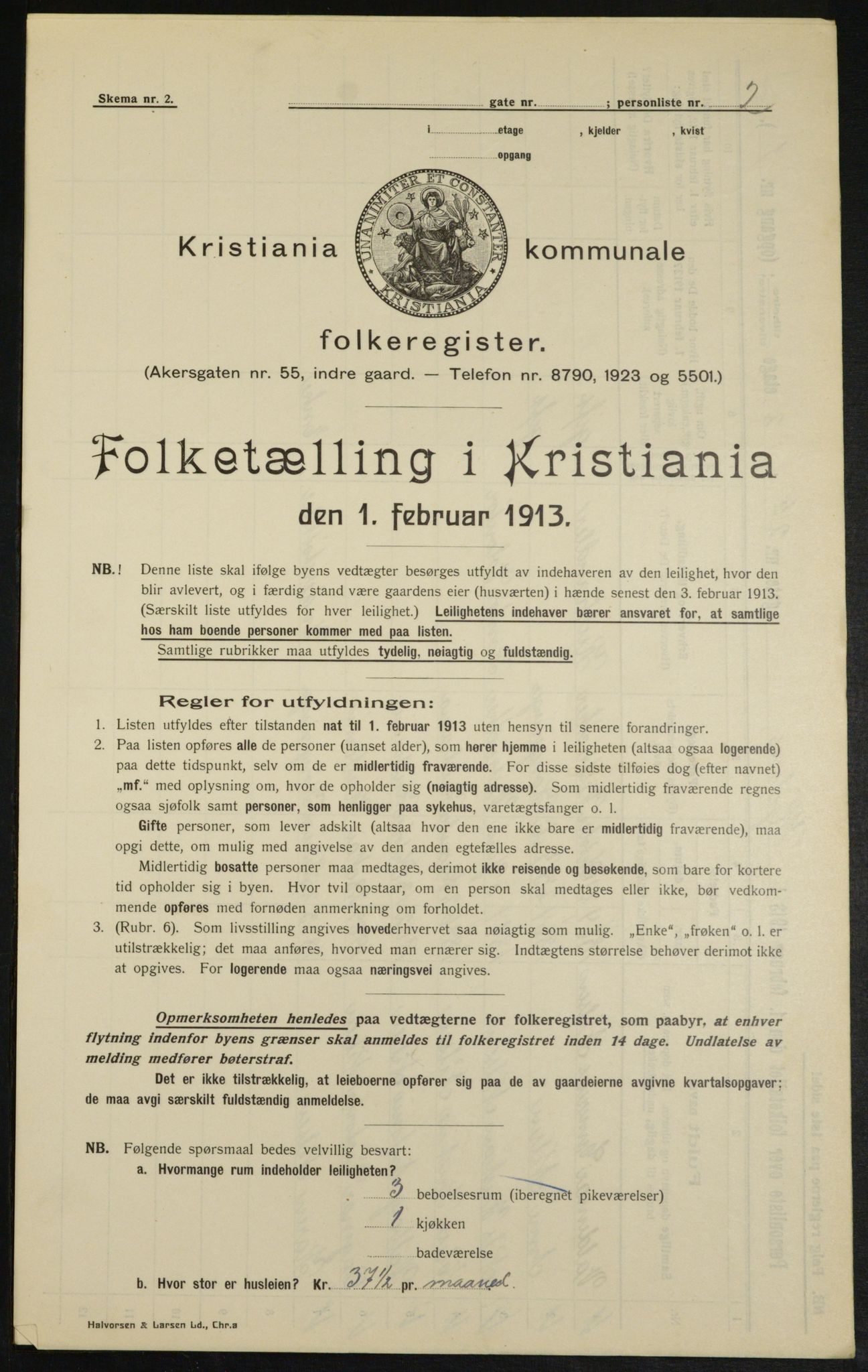 OBA, Municipal Census 1913 for Kristiania, 1913, p. 39987