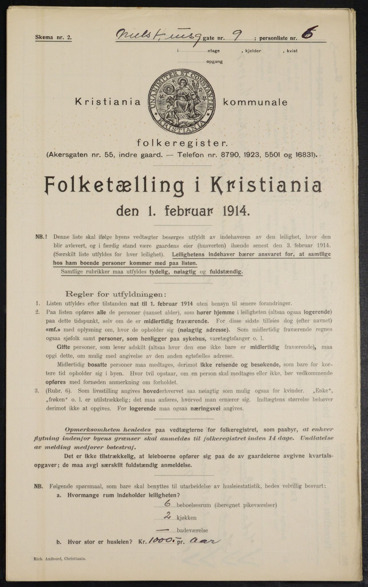 OBA, Municipal Census 1914 for Kristiania, 1914, p. 70957