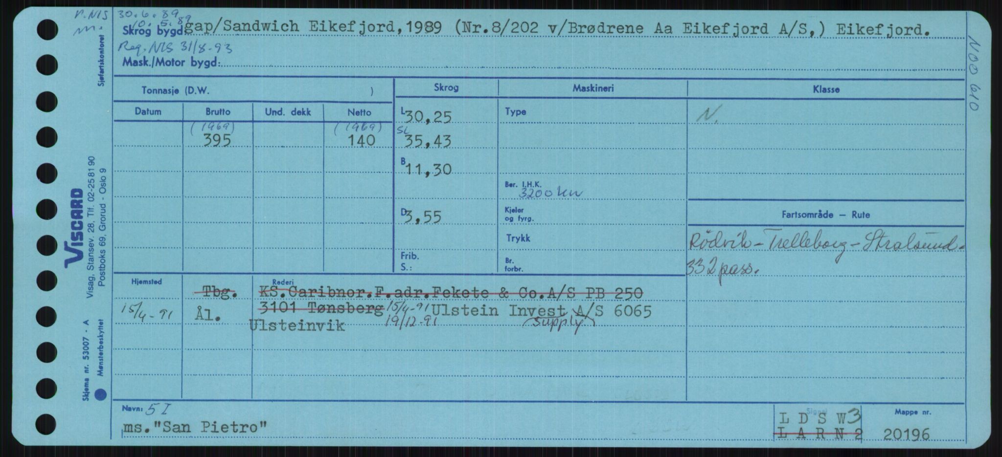 Sjøfartsdirektoratet med forløpere, Skipsmålingen, RA/S-1627/H/Ha/L0005/0001: Fartøy, S-Sven / Fartøy, S-Skji, p. 113