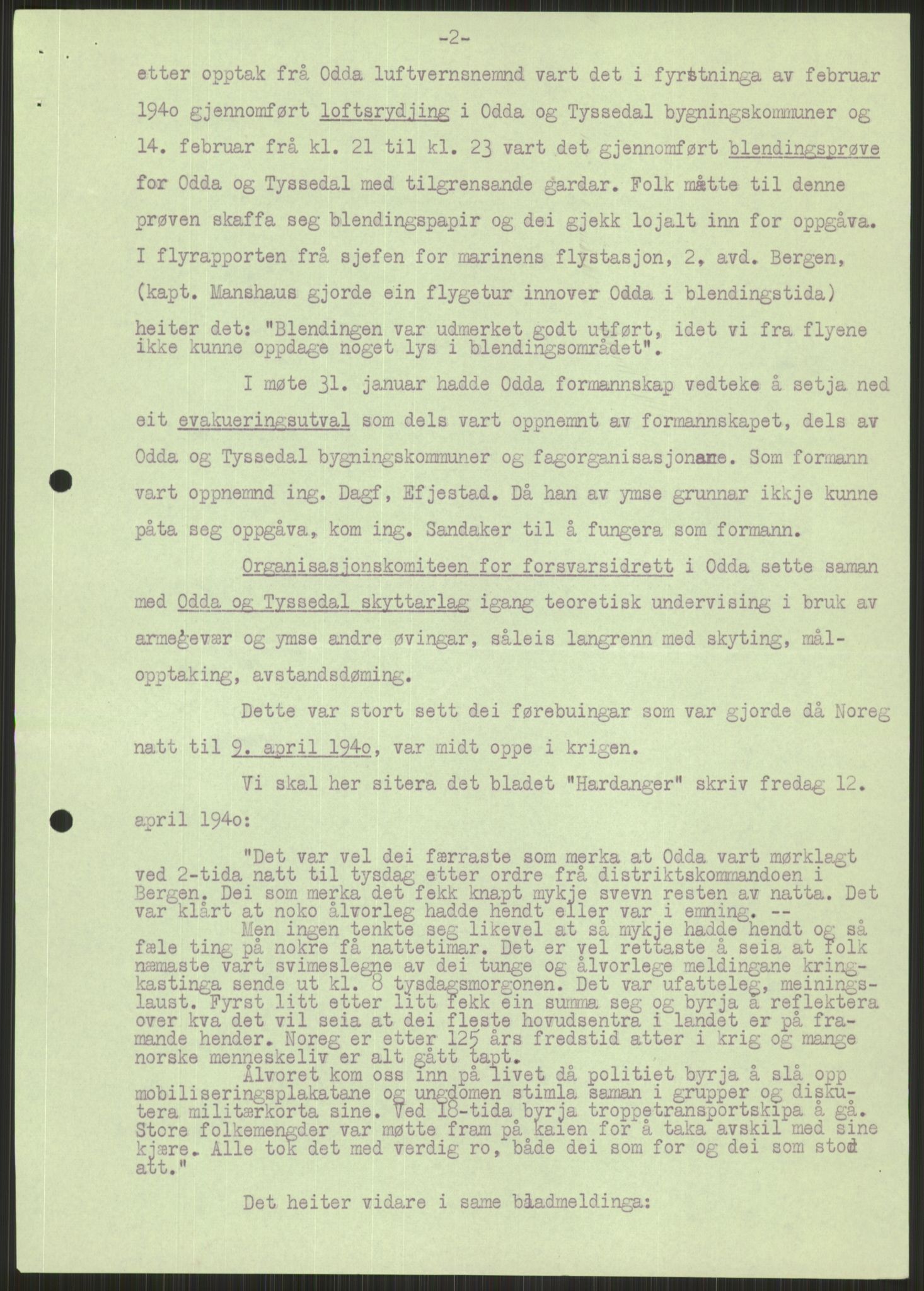 Forsvaret, Forsvarets krigshistoriske avdeling, AV/RA-RAFA-2017/Y/Ya/L0015: II-C-11-31 - Fylkesmenn.  Rapporter om krigsbegivenhetene 1940., 1940, p. 387