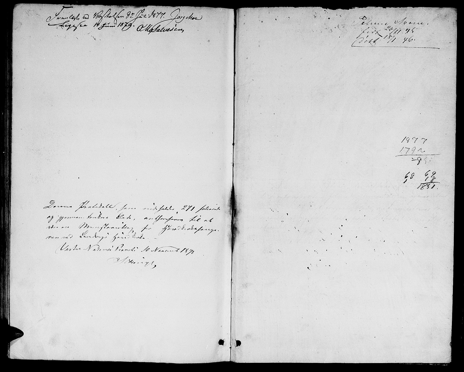 Hommedal sokneprestkontor, SAK/1111-0023/F/Fb/Fbb/L0006: Parish register (copy) no. B 6, 1869-1884, p. 262