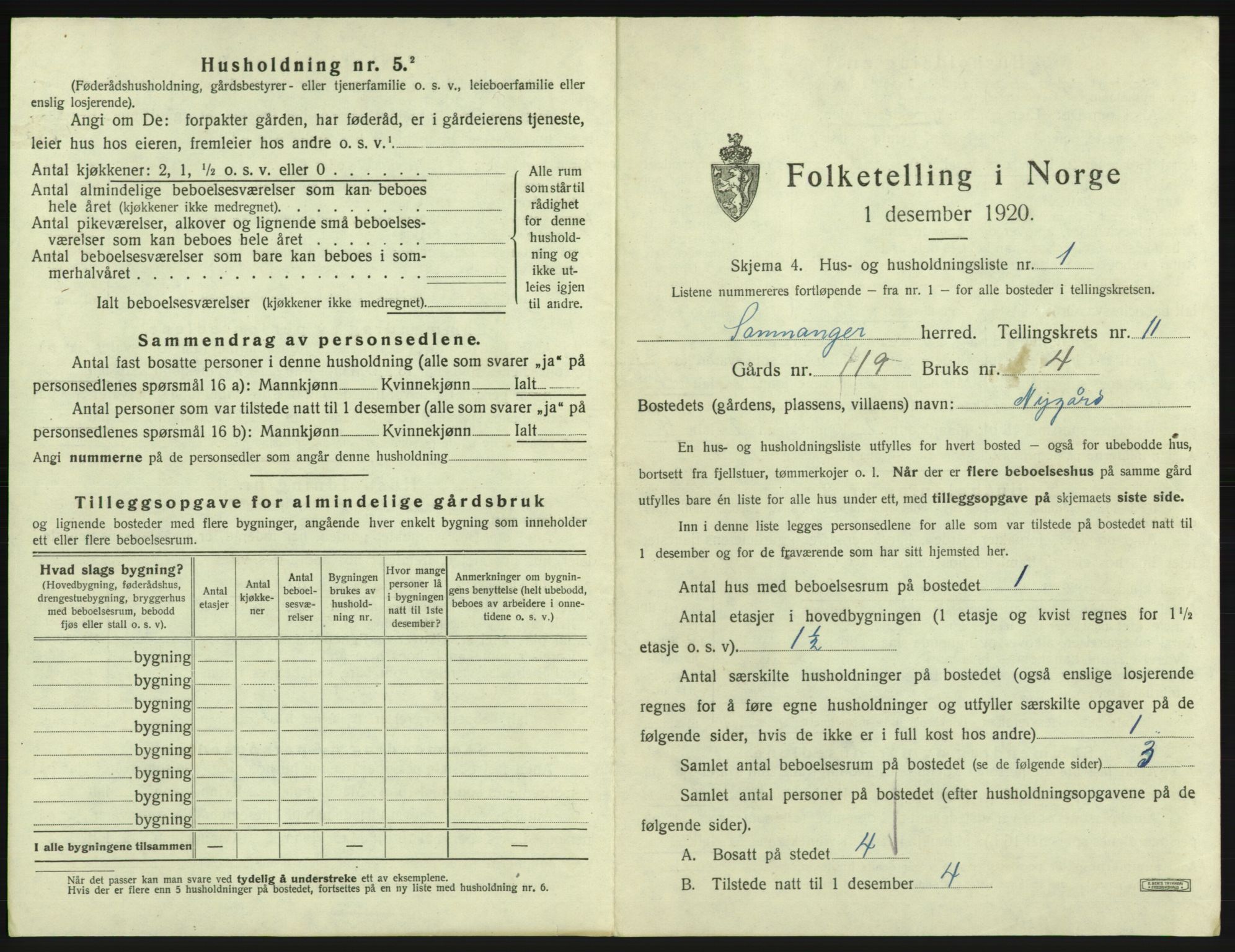 SAB, 1920 census for Samnanger, 1920, p. 562