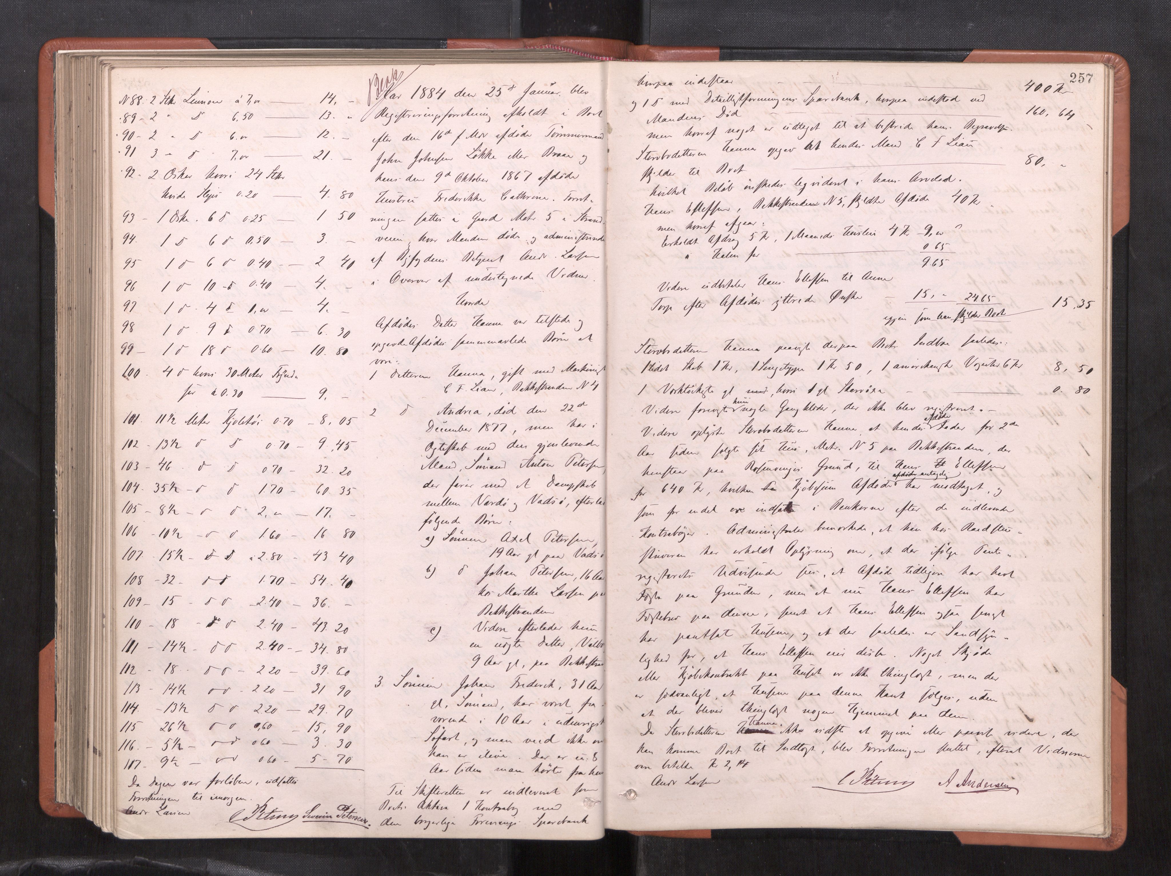 Trondheim byfogd, AV/SAT-A-0003/1/3/3C/L0009: Skifteregistreringsprotokoll (u/ register), 1878-1885, p. 257