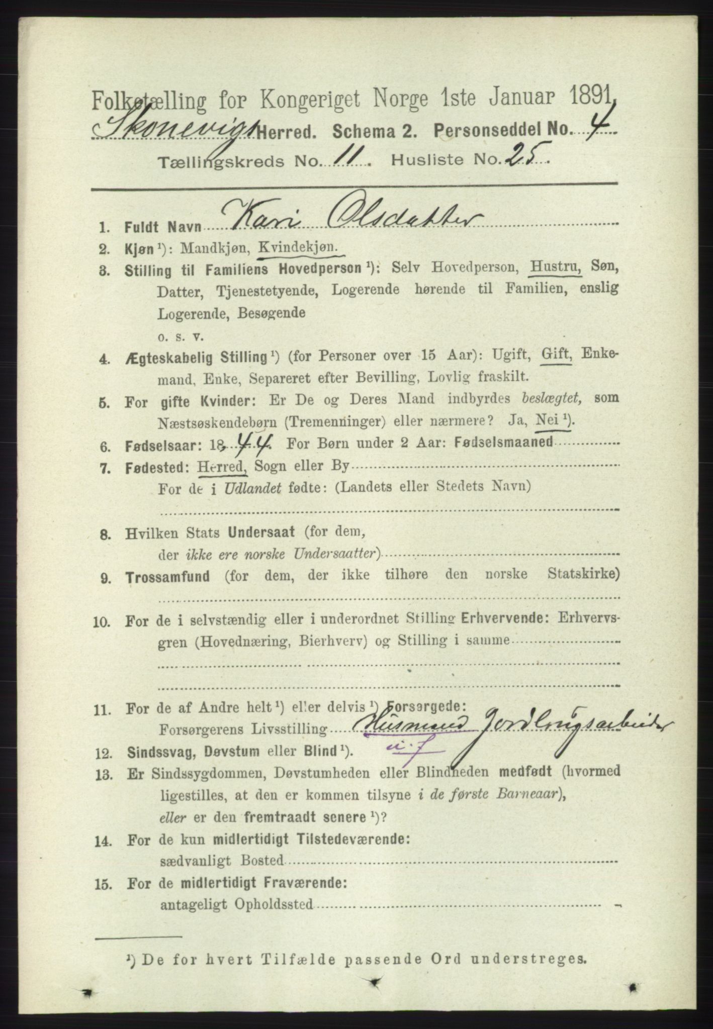 RA, 1891 census for 1212 Skånevik, 1891, p. 3480