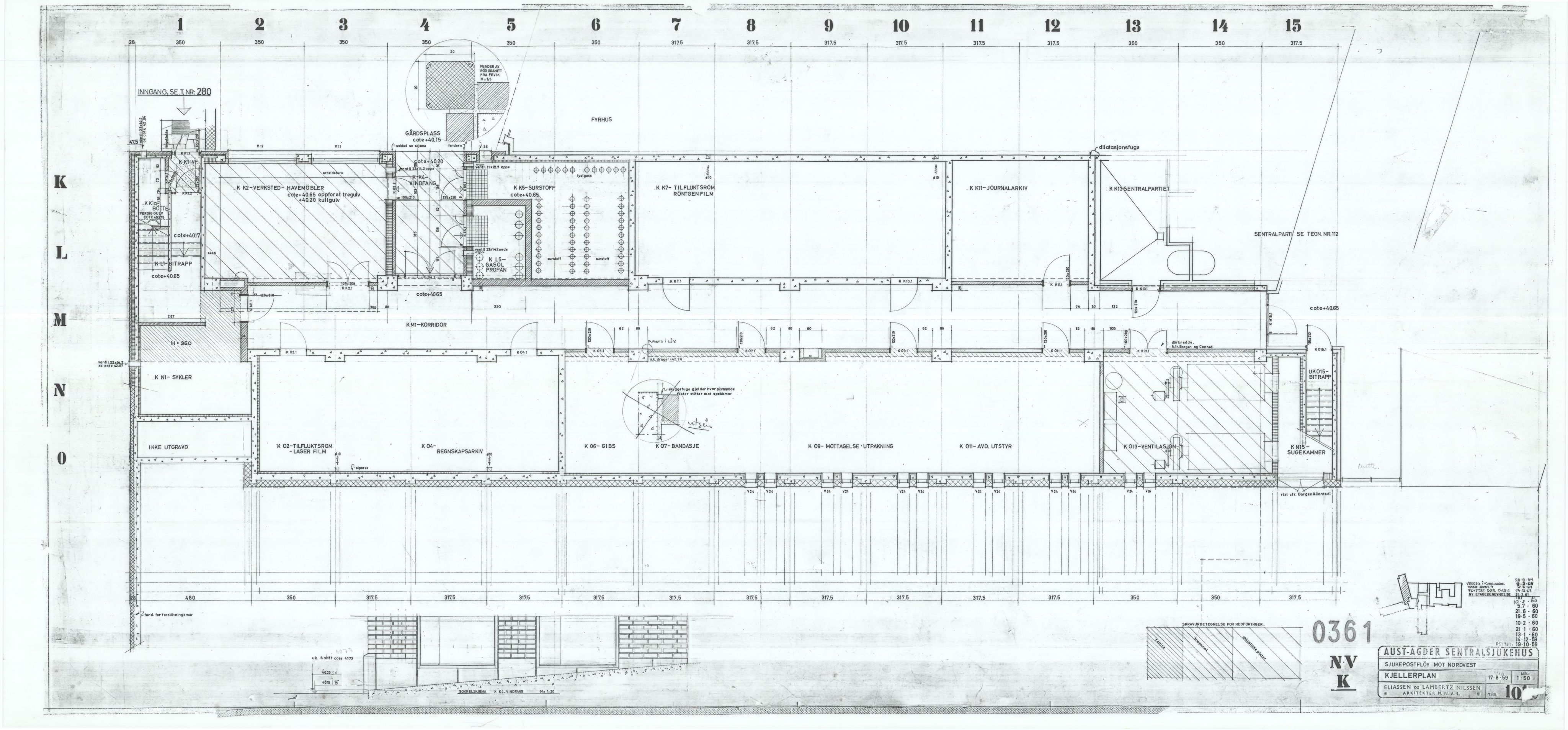 Eliassen og Lambertz-Nilssen Arkitekter, AAKS/PA-2983/T/T01/L0001: Tegningskogger 0361, 1960-1966, p. 1