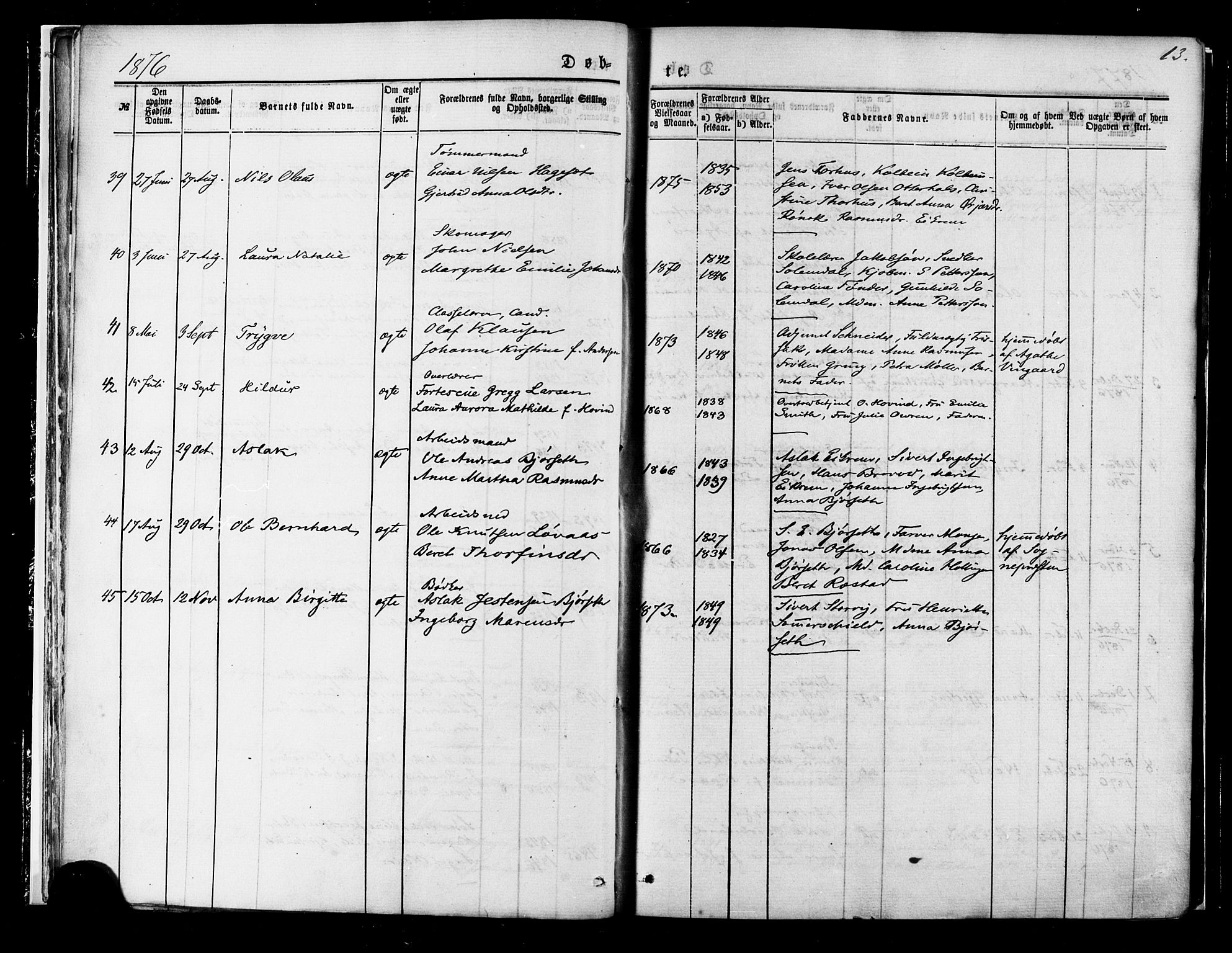 Ministerialprotokoller, klokkerbøker og fødselsregistre - Møre og Romsdal, SAT/A-1454/558/L0691: Parish register (official) no. 558A05, 1873-1886, p. 13
