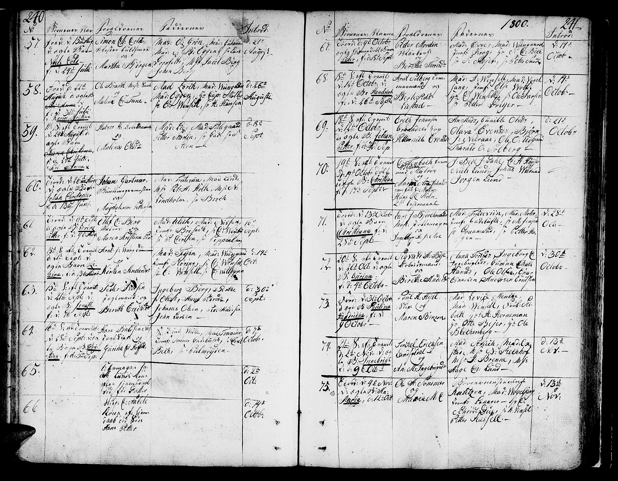 Ministerialprotokoller, klokkerbøker og fødselsregistre - Sør-Trøndelag, SAT/A-1456/602/L0104: Parish register (official) no. 602A02, 1774-1814, p. 240-241