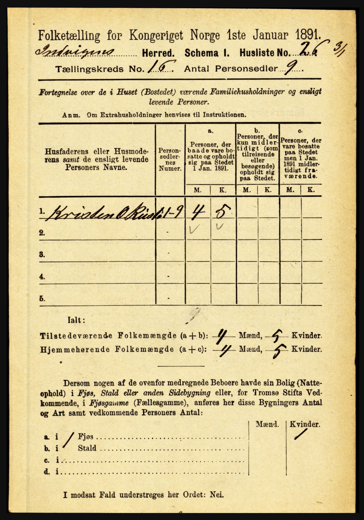 RA, 1891 census for 1447 Innvik, 1891, p. 3402