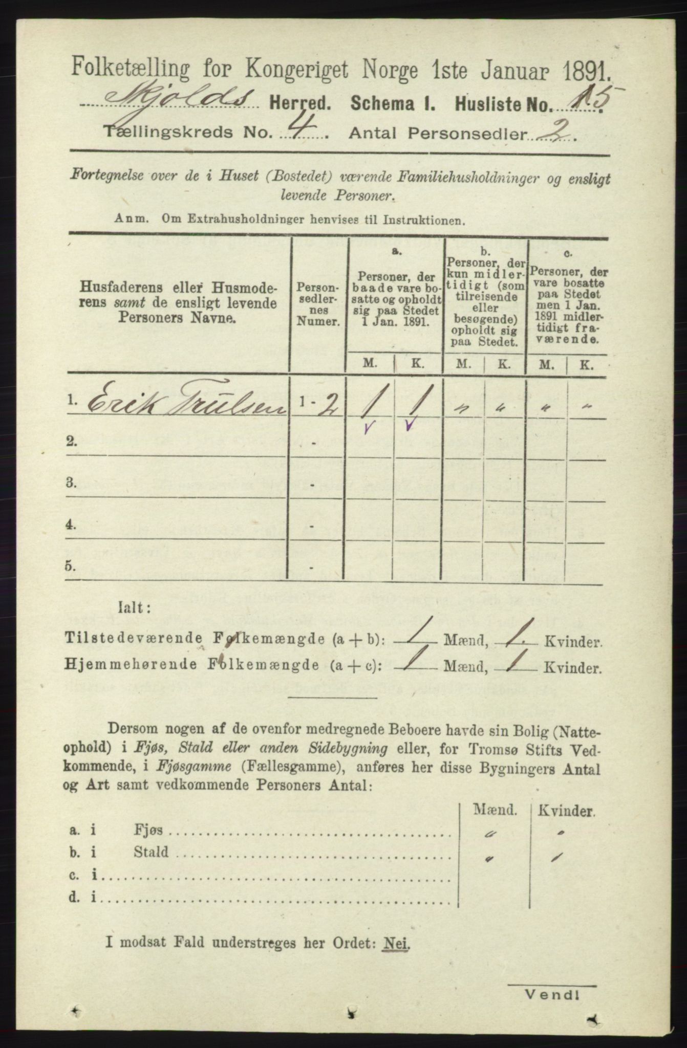 RA, 1891 census for 1154 Skjold, 1891, p. 514