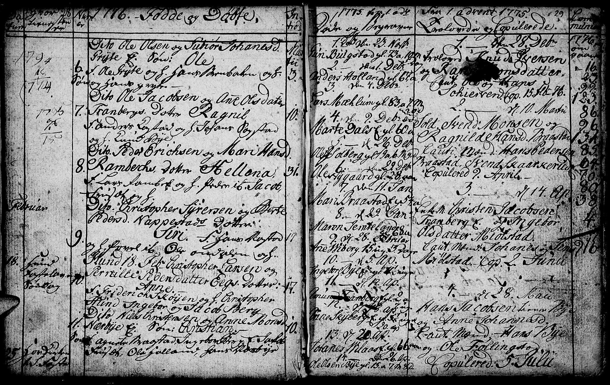 Vardal prestekontor, SAH/PREST-100/H/Ha/Hab/L0001: Parish register (copy) no. 1, 1771-1790, p. 28-29