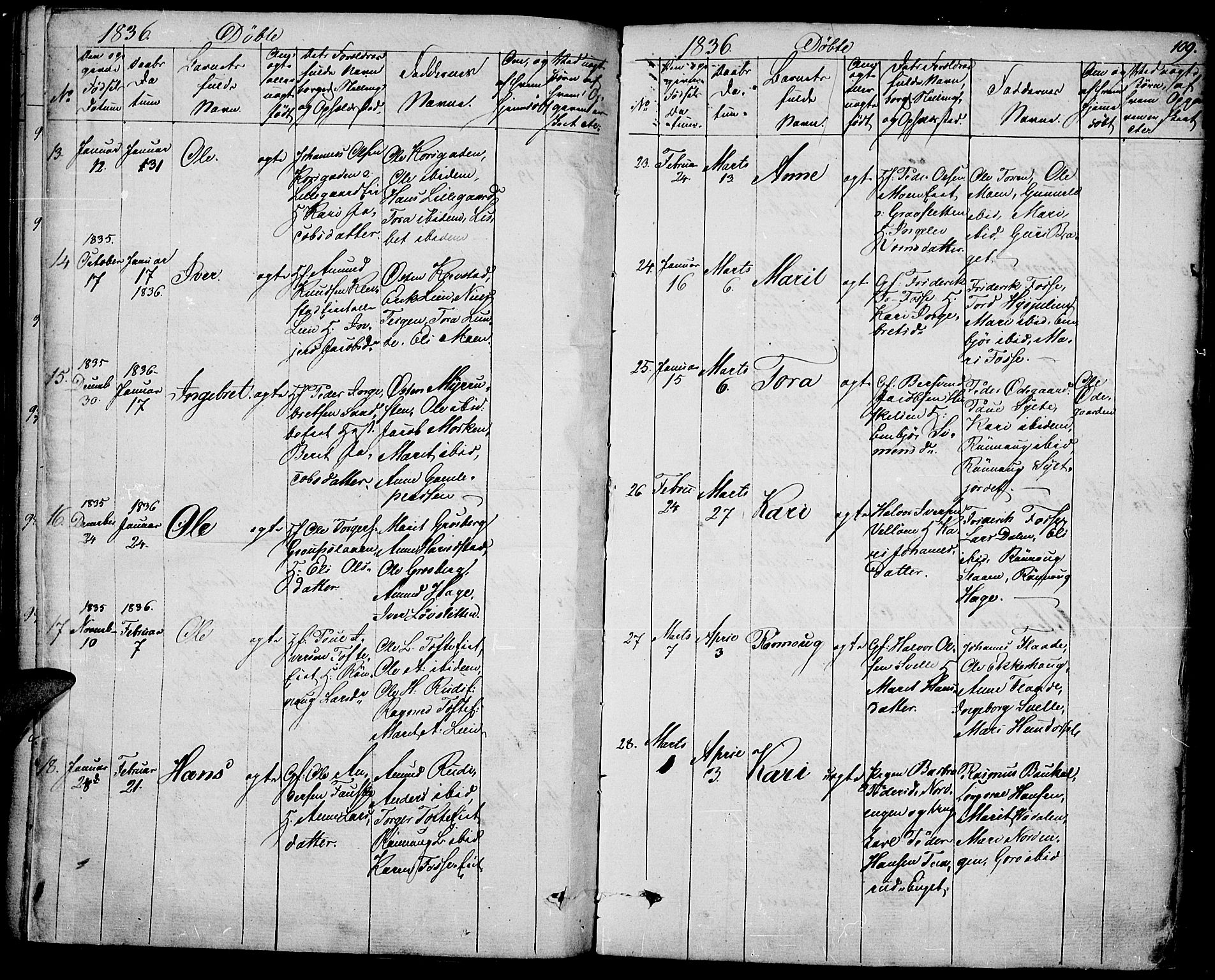 Fron prestekontor, AV/SAH-PREST-078/H/Ha/Haa/L0003: Parish register (official) no. 3, 1828-1838, p. 109