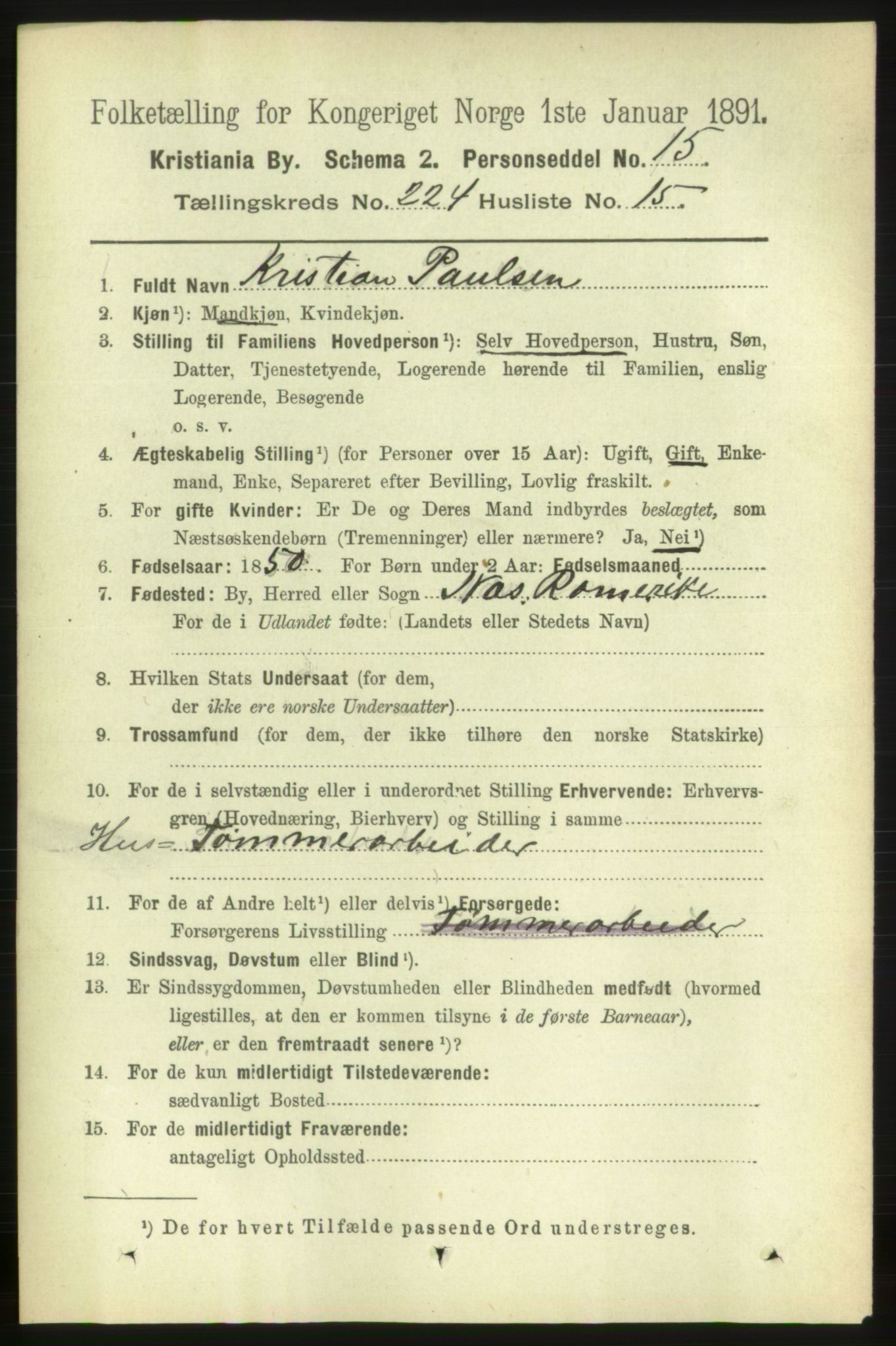 RA, 1891 census for 0301 Kristiania, 1891, p. 135799