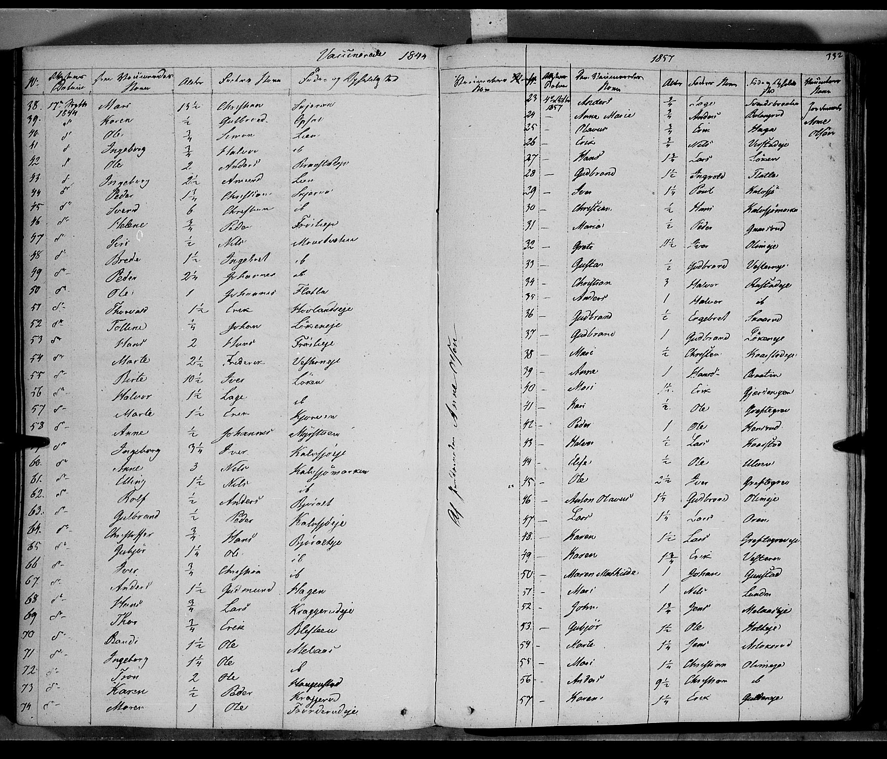 Jevnaker prestekontor, SAH/PREST-116/H/Ha/Haa/L0006: Parish register (official) no. 6, 1837-1857, p. 332