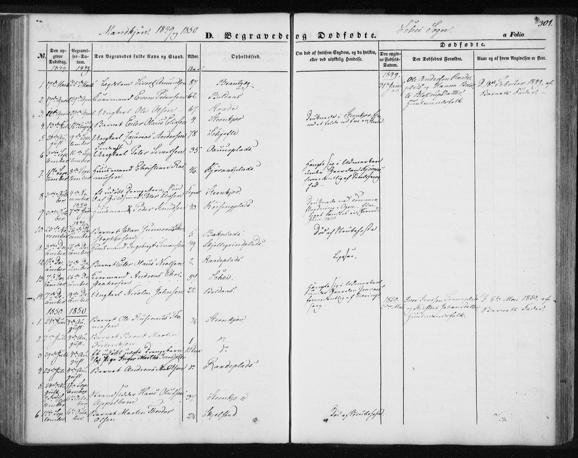 Ministerialprotokoller, klokkerbøker og fødselsregistre - Nord-Trøndelag, AV/SAT-A-1458/735/L0342: Parish register (official) no. 735A07 /2, 1849-1862, p. 301