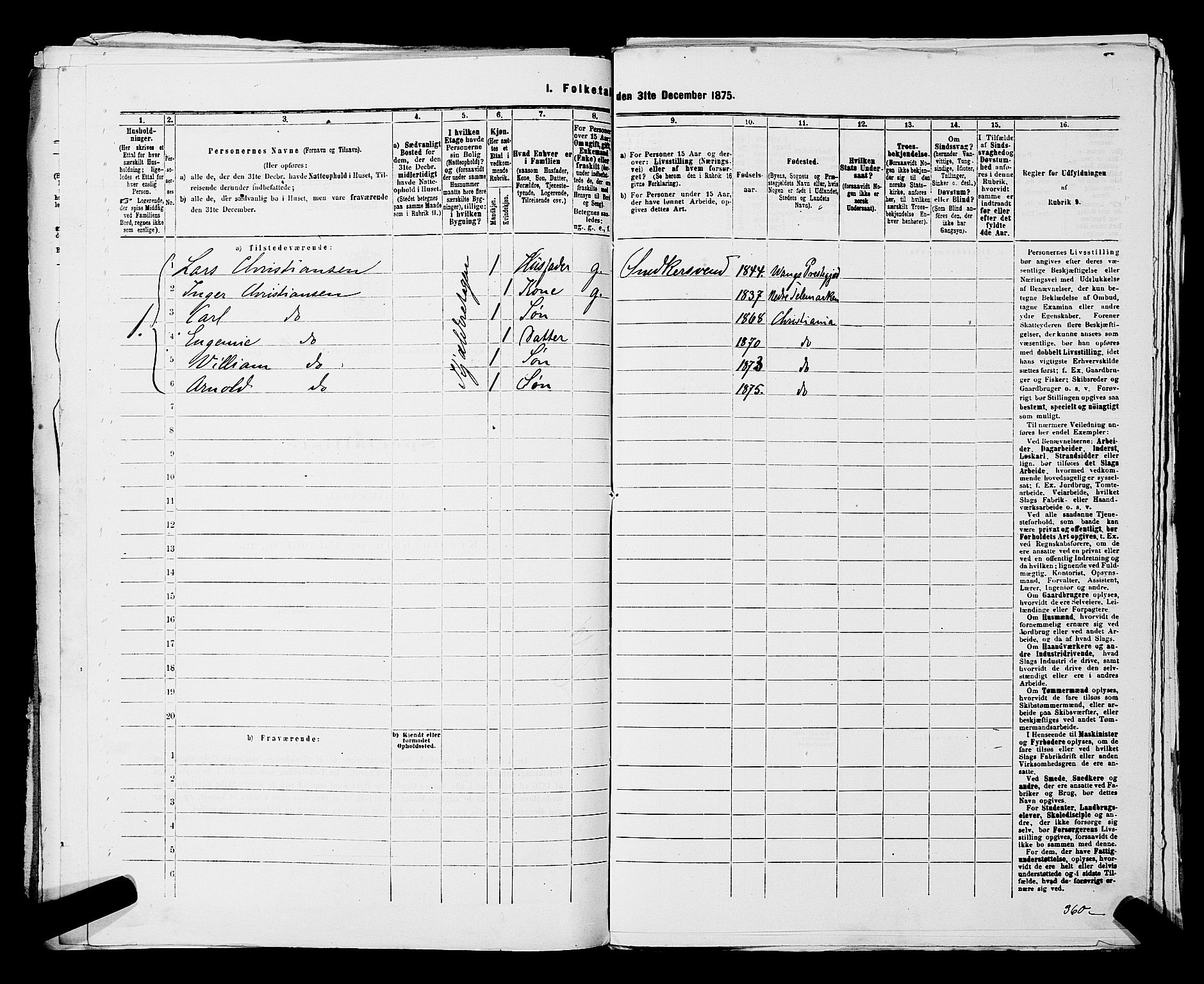 RA, 1875 census for 0301 Kristiania, 1875, p. 3526