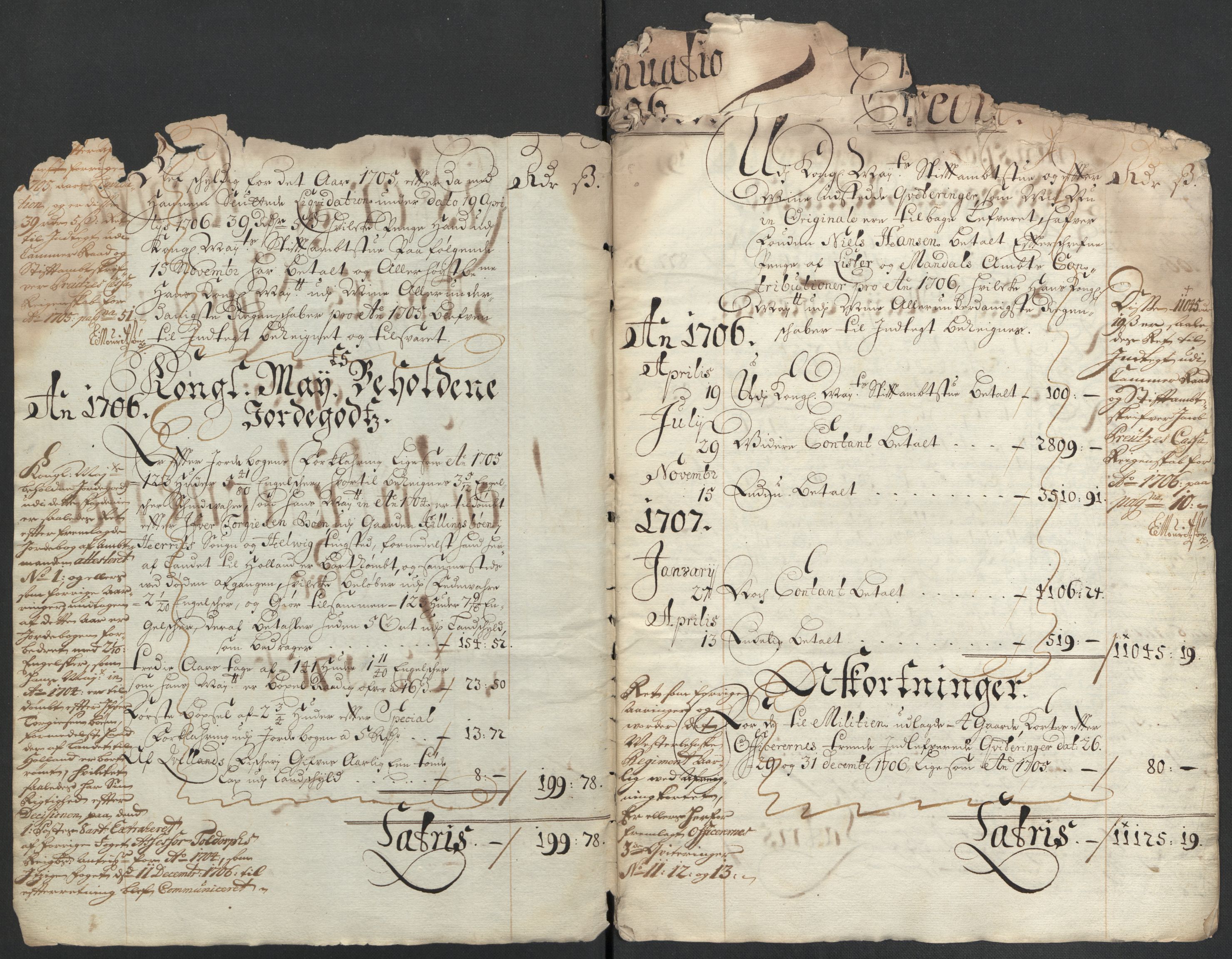 Rentekammeret inntil 1814, Reviderte regnskaper, Fogderegnskap, AV/RA-EA-4092/R43/L2551: Fogderegnskap Lista og Mandal, 1705-1709, p. 238