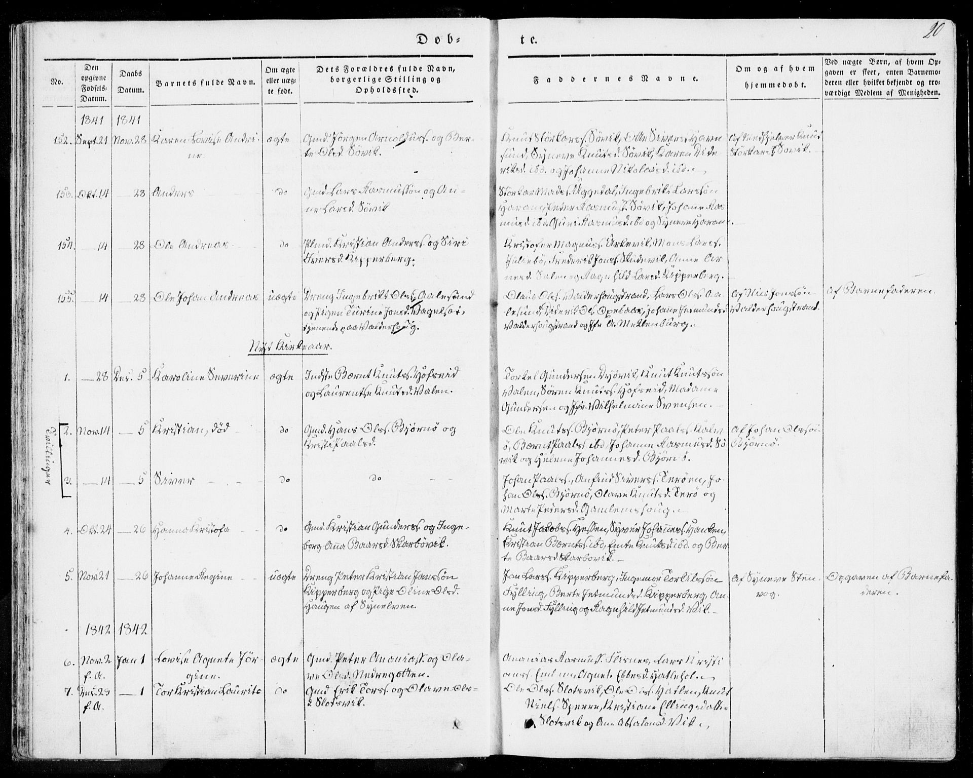 Ministerialprotokoller, klokkerbøker og fødselsregistre - Møre og Romsdal, SAT/A-1454/528/L0396: Parish register (official) no. 528A07, 1839-1847, p. 20