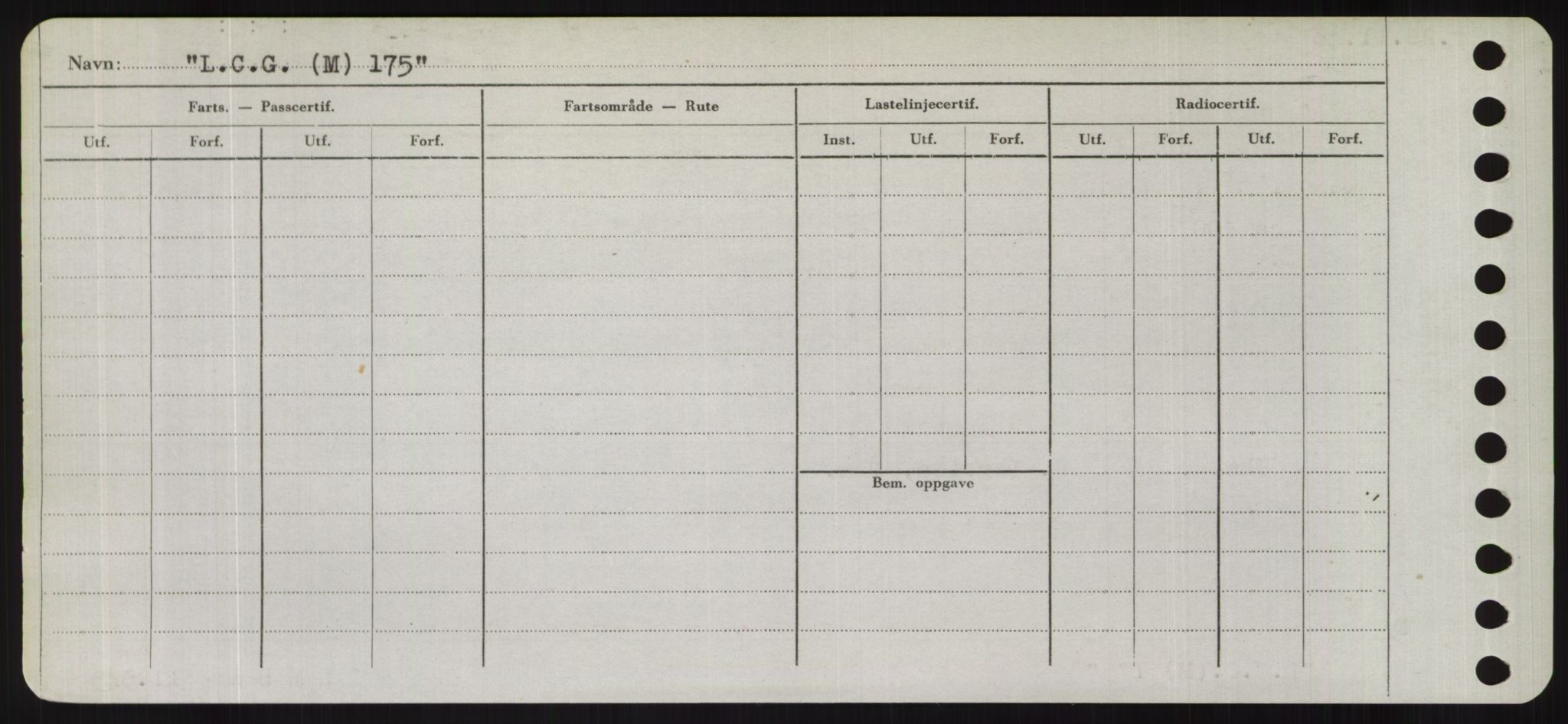 Sjøfartsdirektoratet med forløpere, Skipsmålingen, RA/S-1627/H/Hd/L0022: Fartøy, L-Lia, p. 22