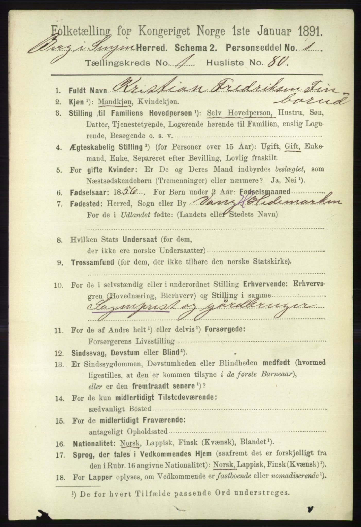 RA, 1891 census for 1929 Berg, 1891, p. 572