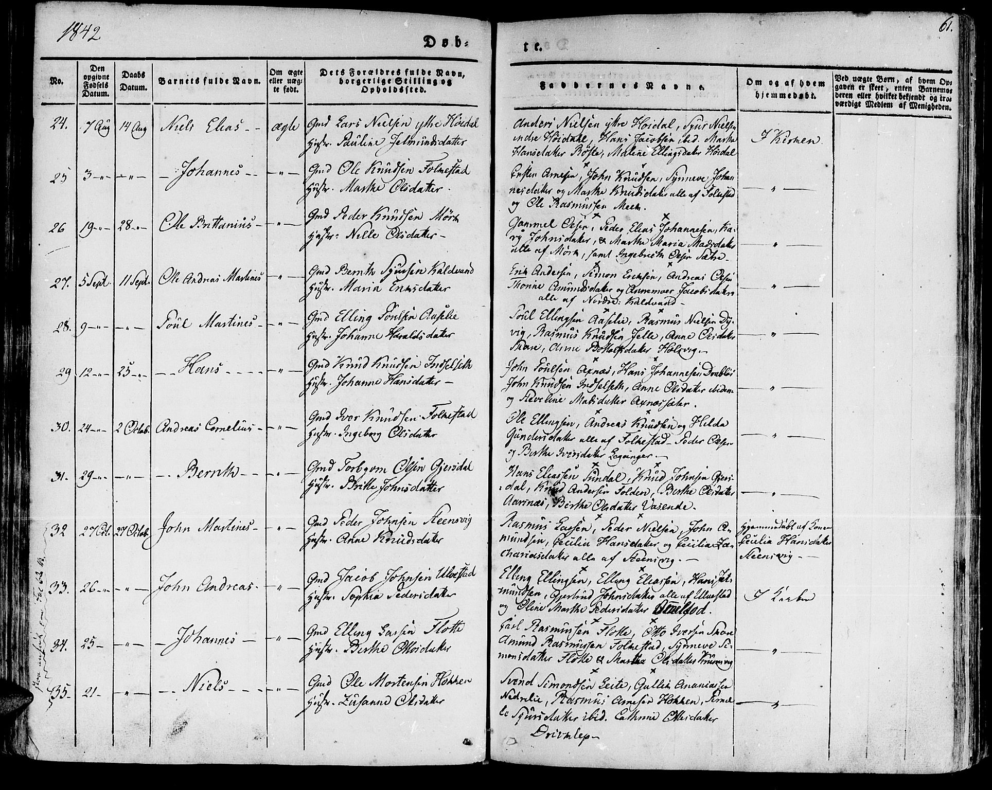 Ministerialprotokoller, klokkerbøker og fødselsregistre - Møre og Romsdal, AV/SAT-A-1454/511/L0139: Parish register (official) no. 511A06, 1831-1850, p. 61