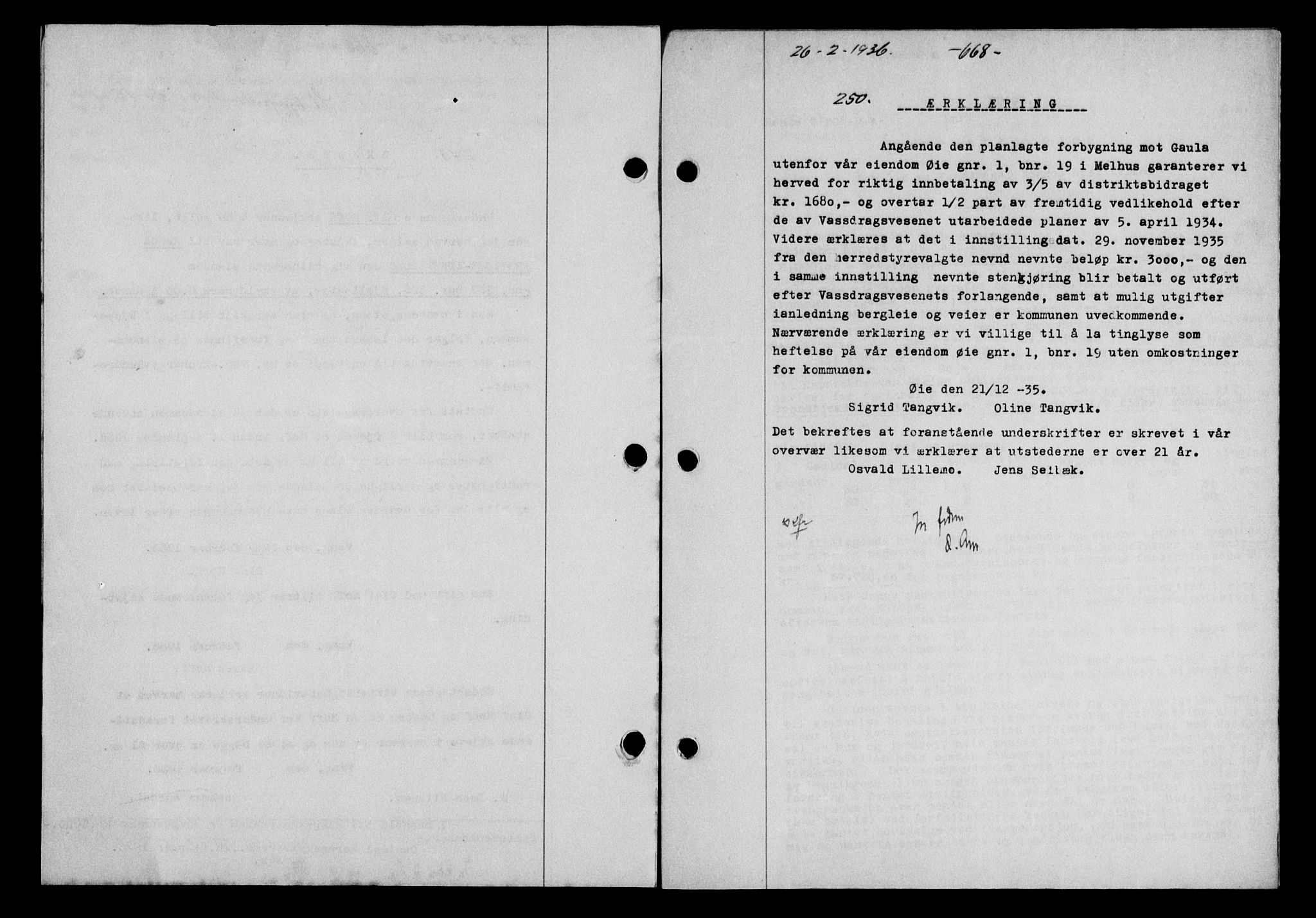 Gauldal sorenskriveri, SAT/A-0014/1/2/2C/L0045: Mortgage book no. 47-49, 1935-1936, Deed date: 26.02.1936